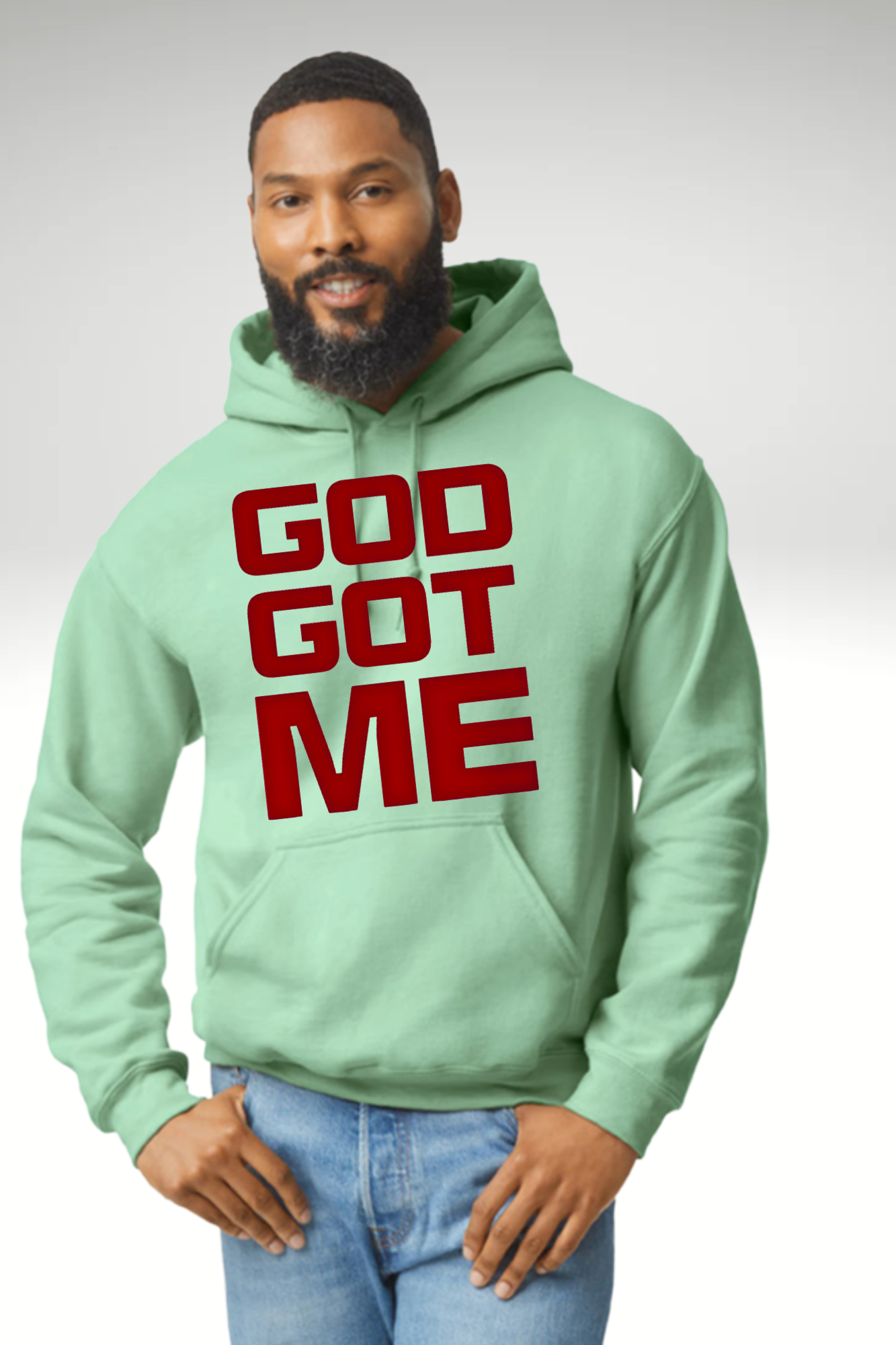 RED VIBES GOD GOT ME HOODIE FAITH IS A TREASURE