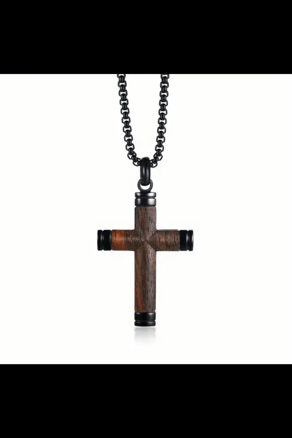 VINTAGE WOODEN CROSS NECKLACE