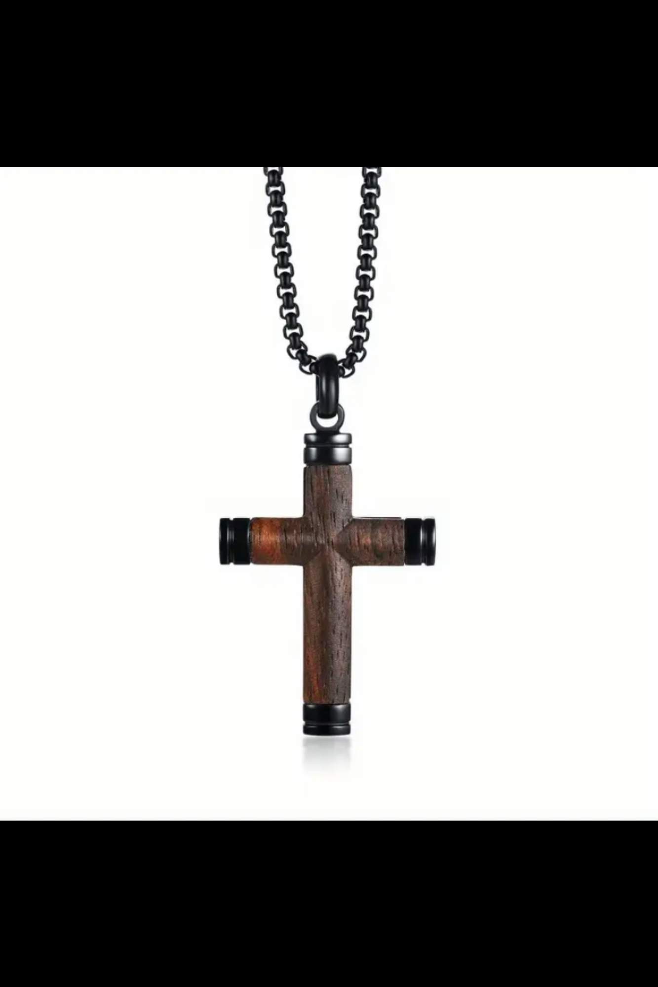 VINTAGE WOODEN CROSS NECKLACE