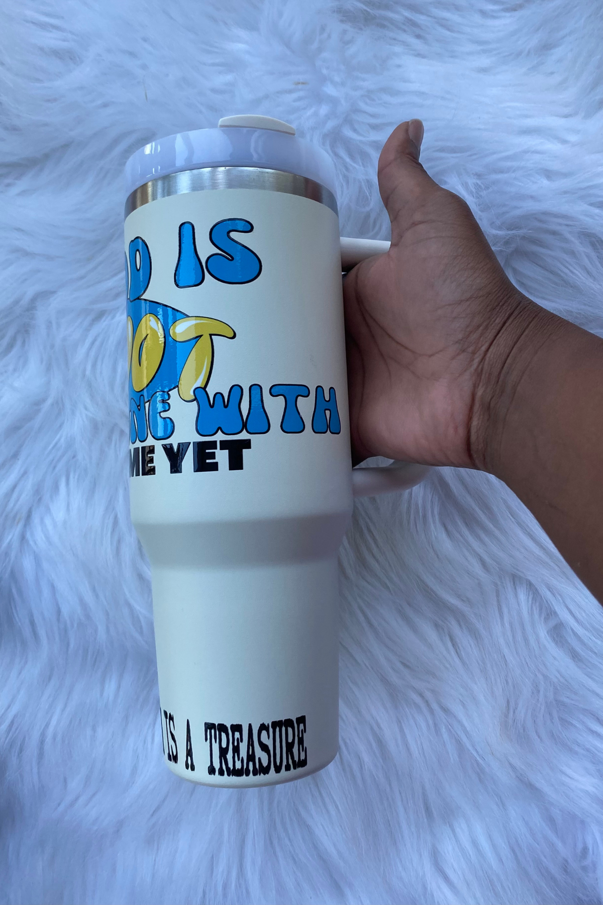 GOD IS NOT DONE WITH ME YET MUGS