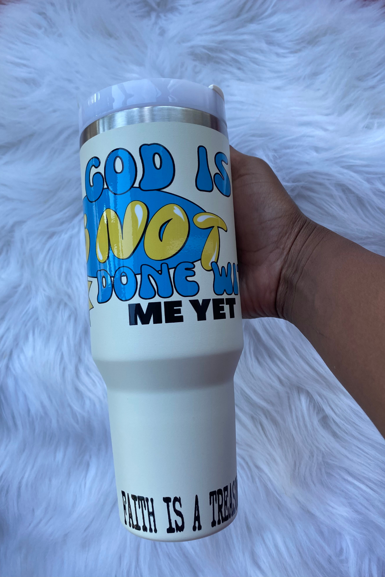 GOD IS NOT DONE WITH ME YET MUGS