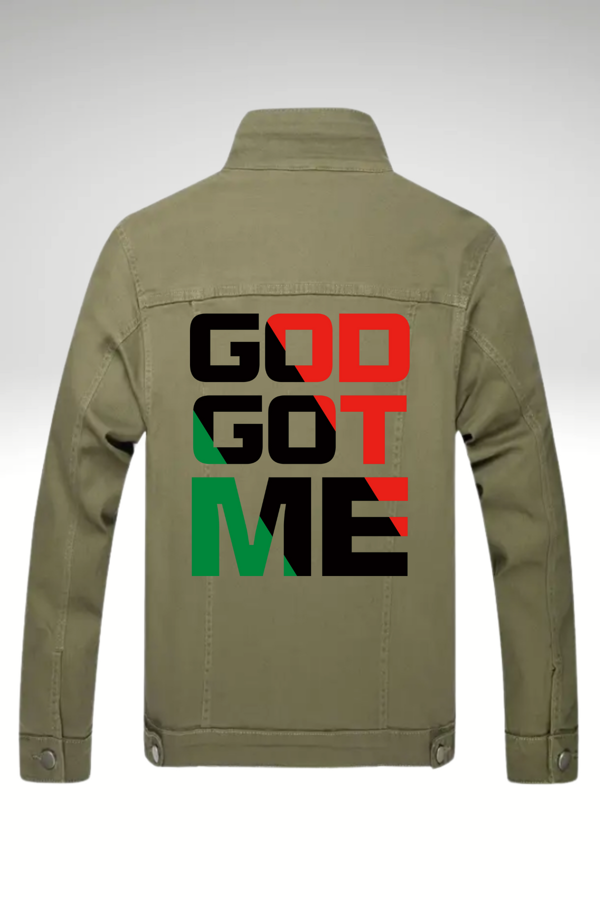JUNETEENTH DENIM GOD GOT ME JACKET