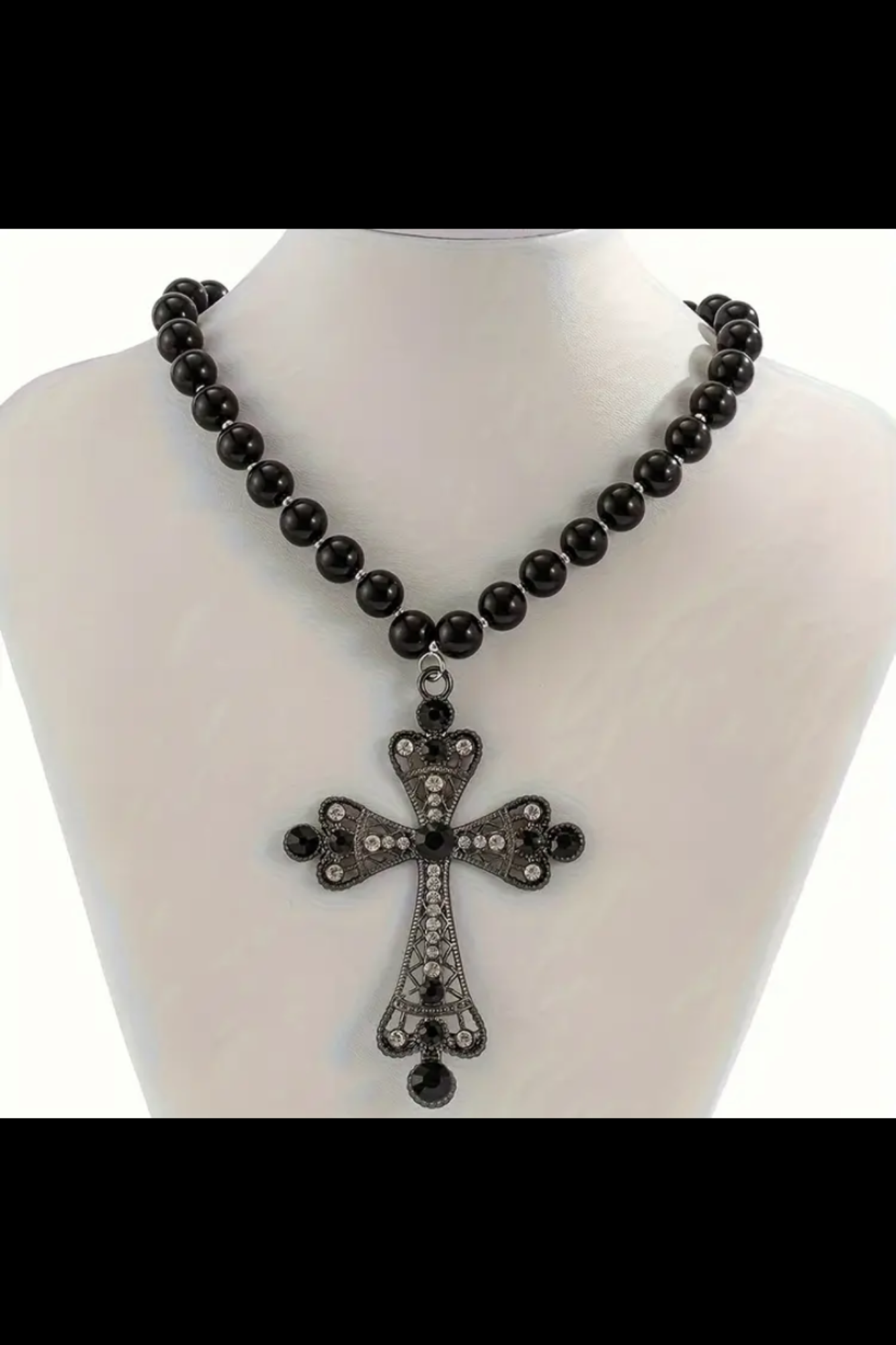 GRACE & PEARL CROSS NECKLACE