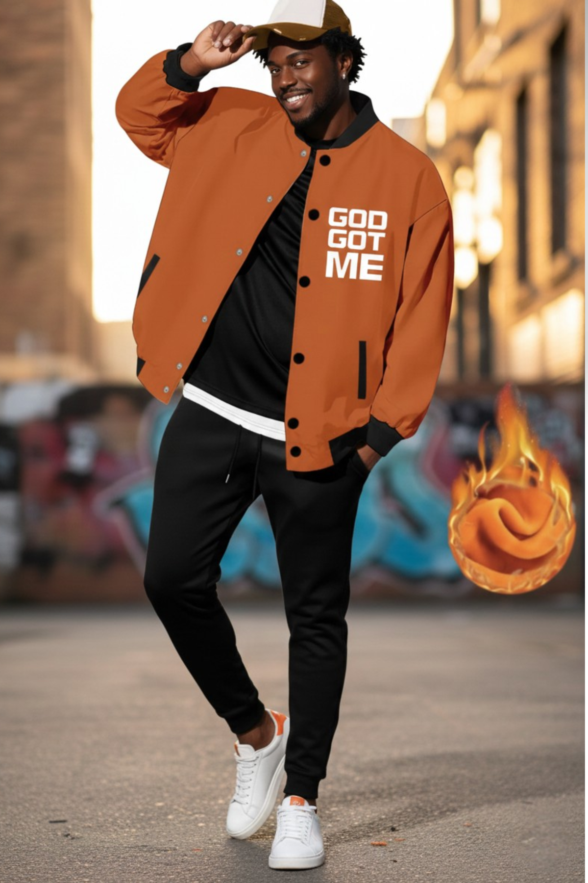 GOD GOT ME UNISEX BASBALL JACKET