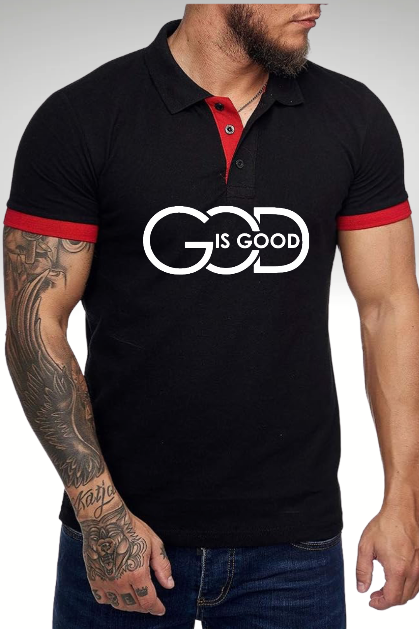 GOD IS GOOD POLO T-SHIRTS
