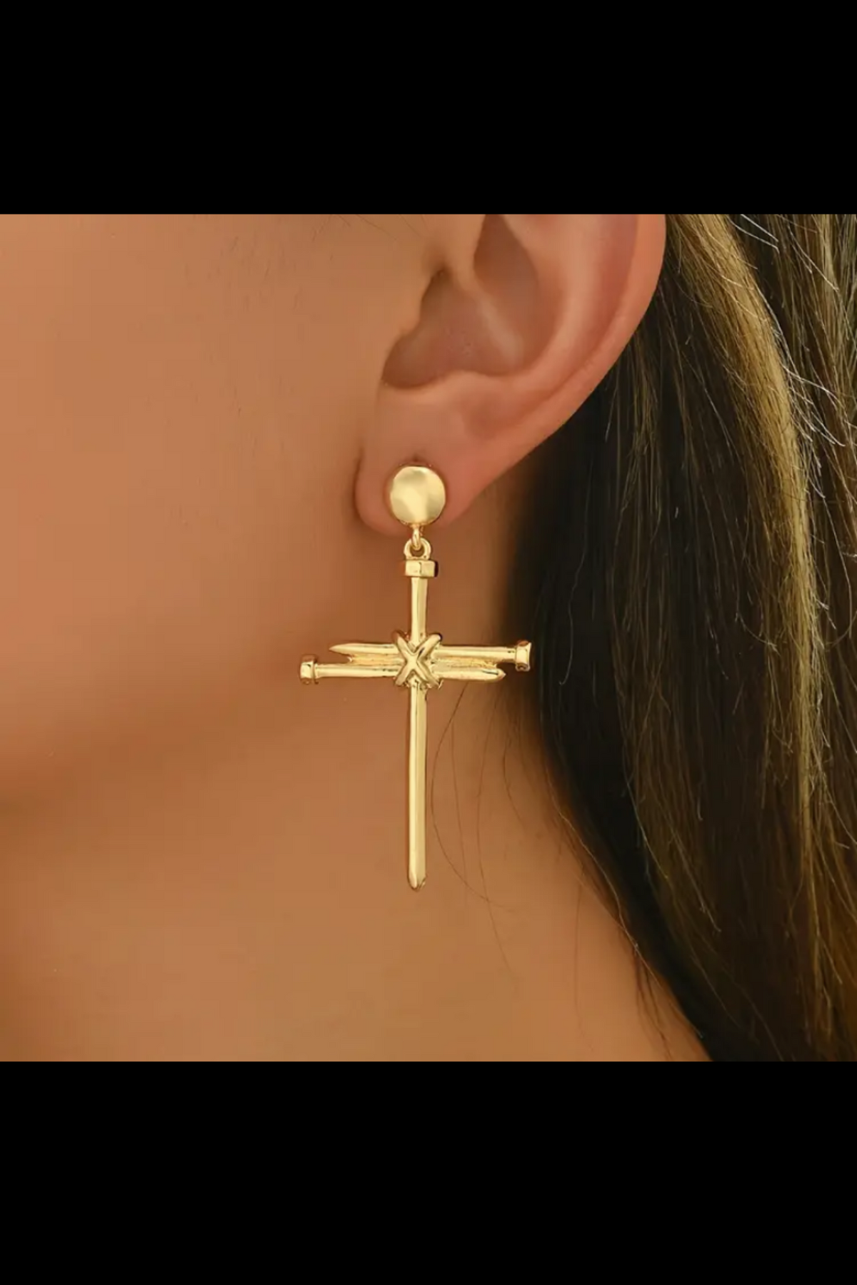 CROSS NAIL EARRINGS