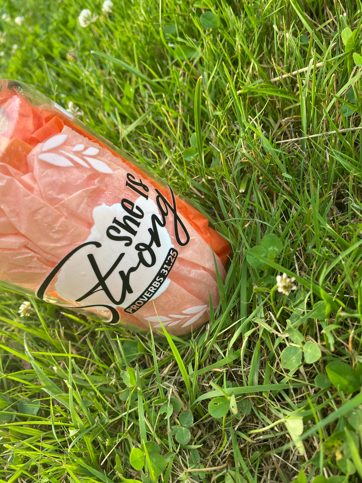 PROVERBS 31:25 GLASS JAR