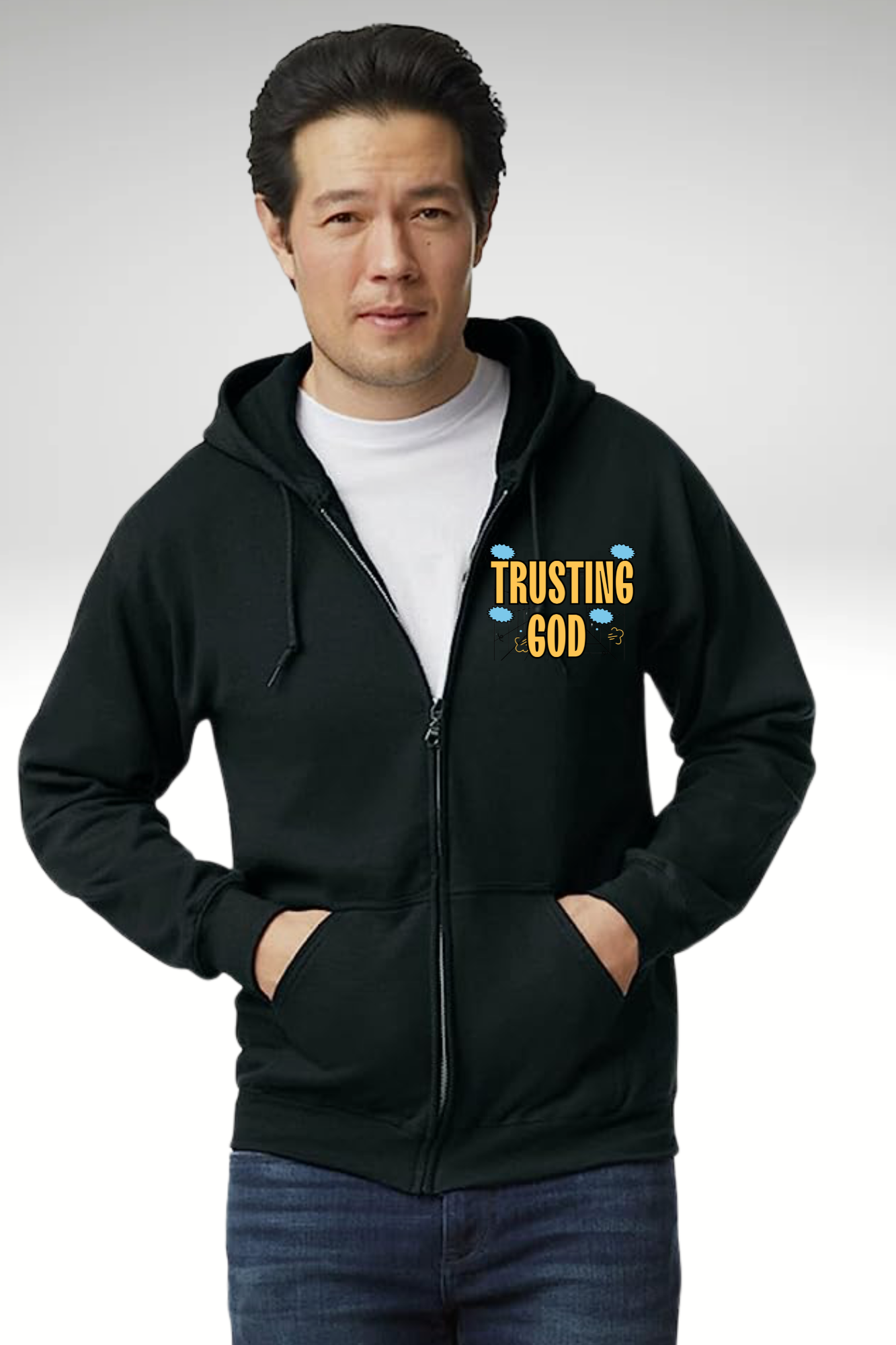 TRUSTING GOD ZIPPER HOODIE