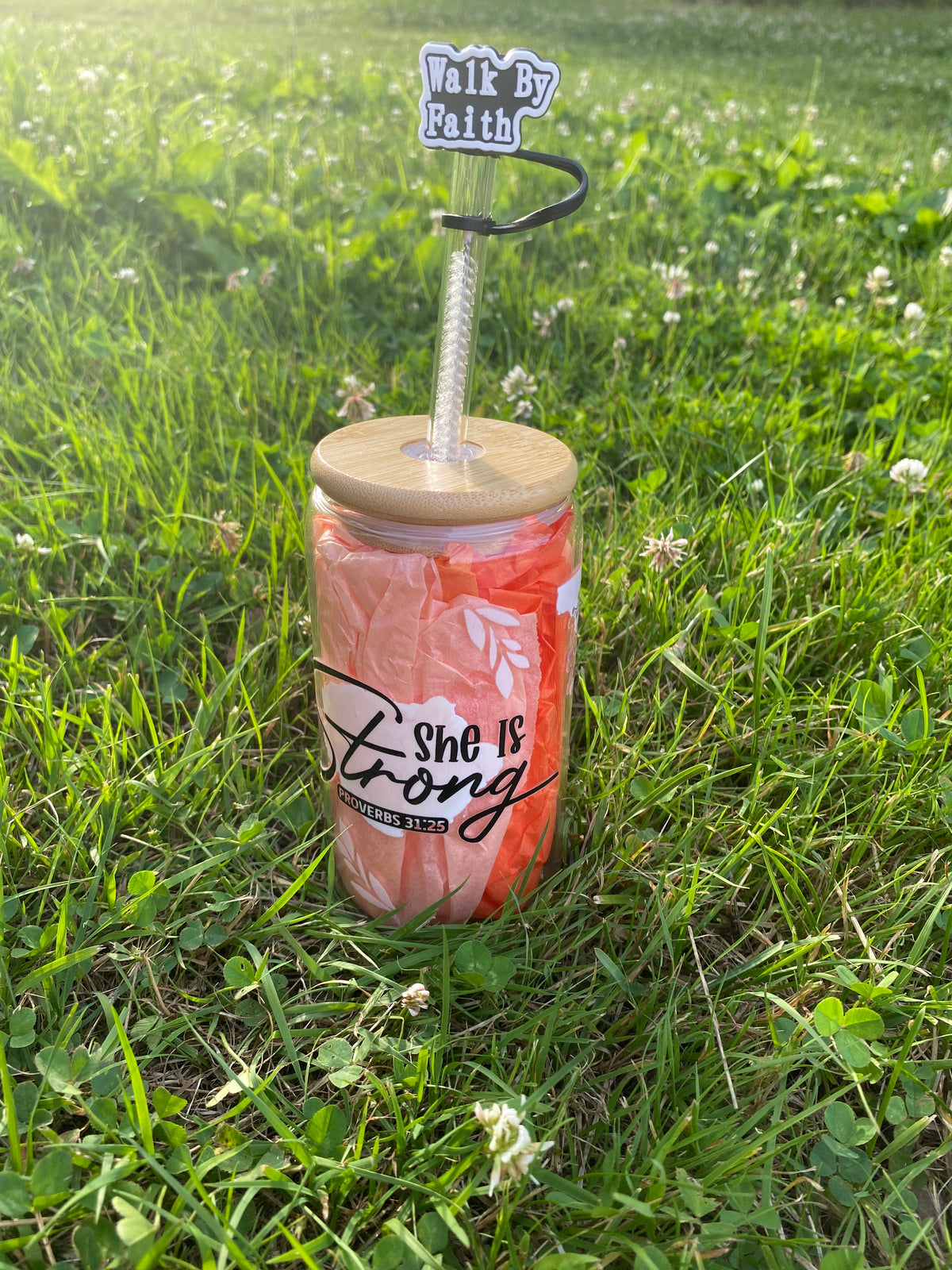 PROVERBS 31:25 GLASS JAR