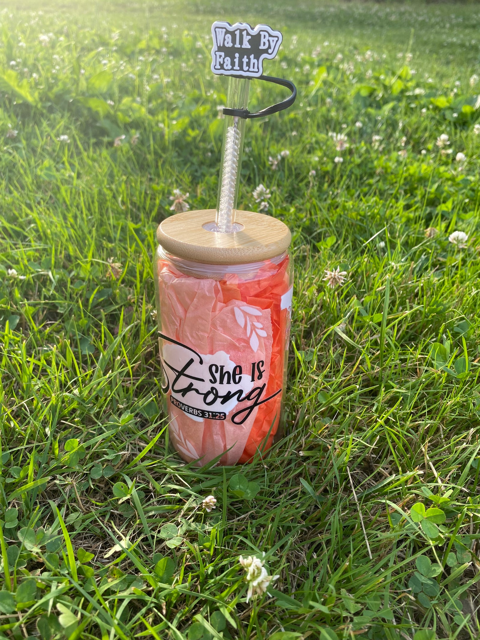 PROVERBS 31:25 GLASS JAR