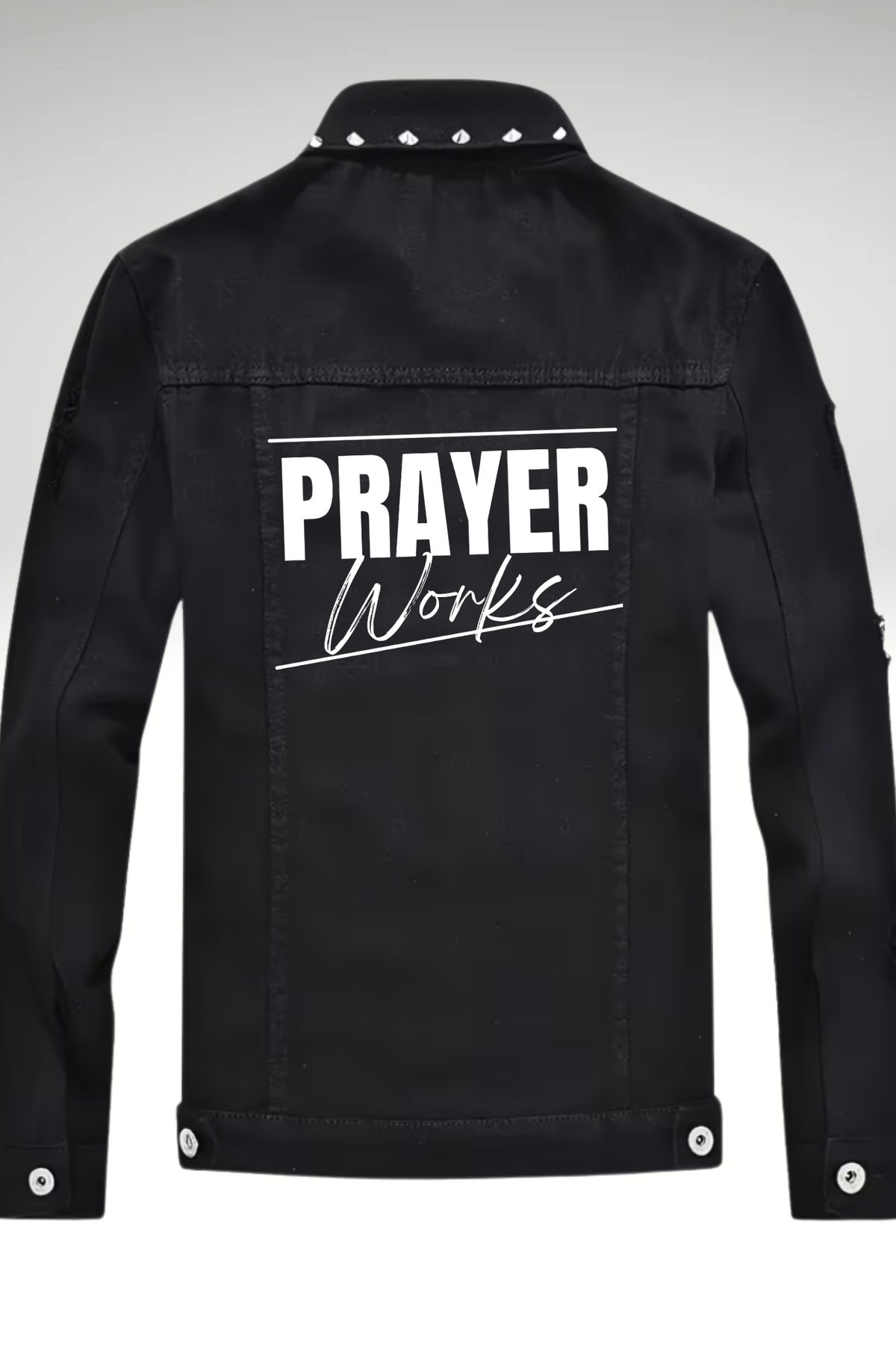 PRAYER WORKS DENIM STUD MENS JACKET