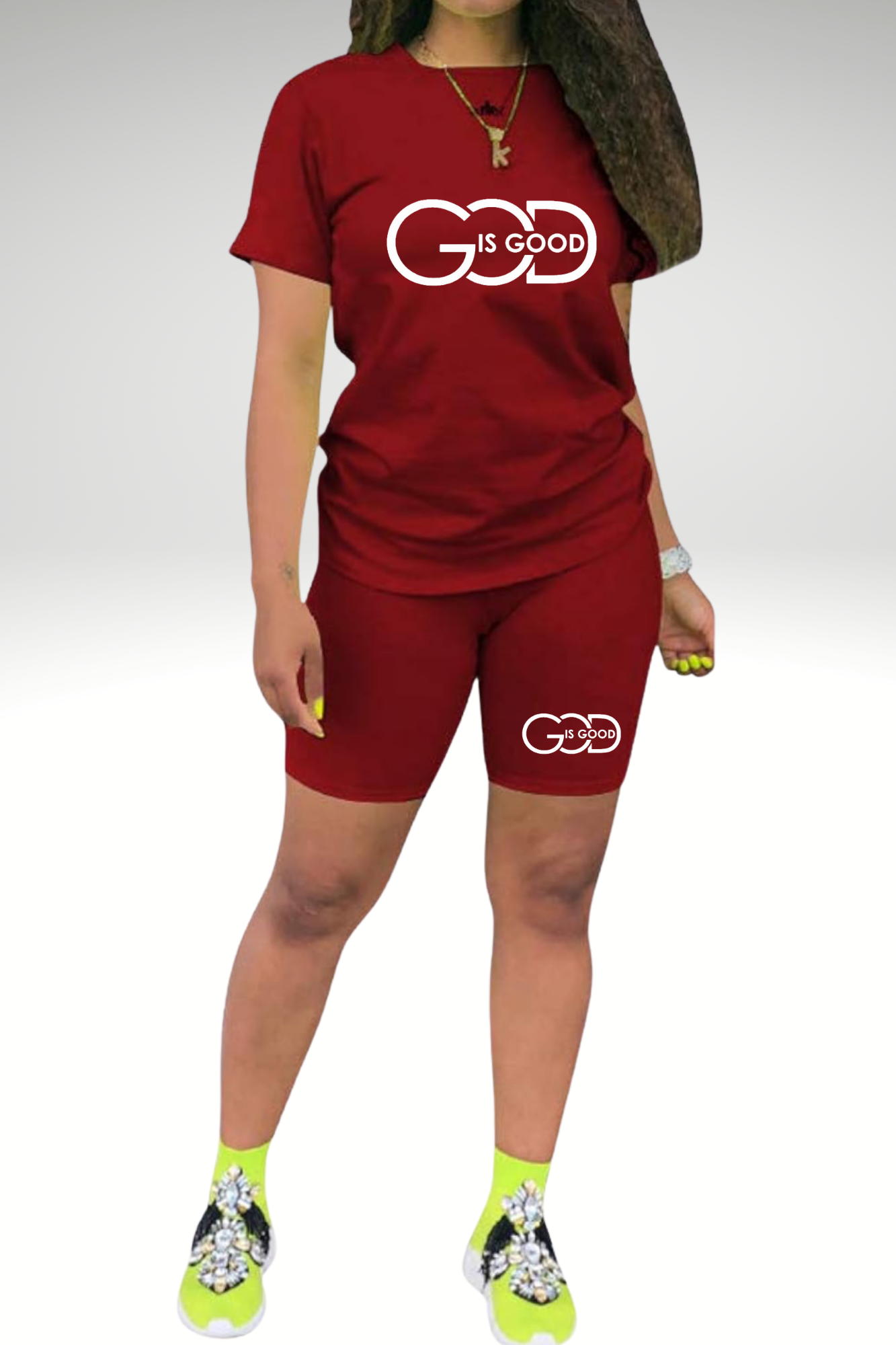 GOD IS GOOD WOMENS SHORT SETS