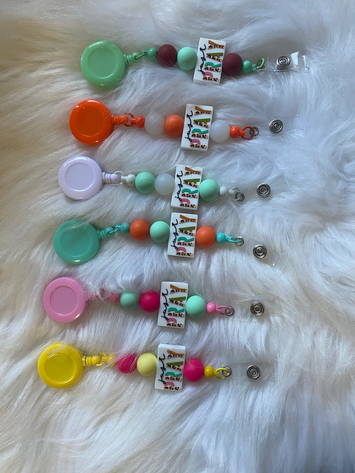 JUST PRAY BADGE CLIPS