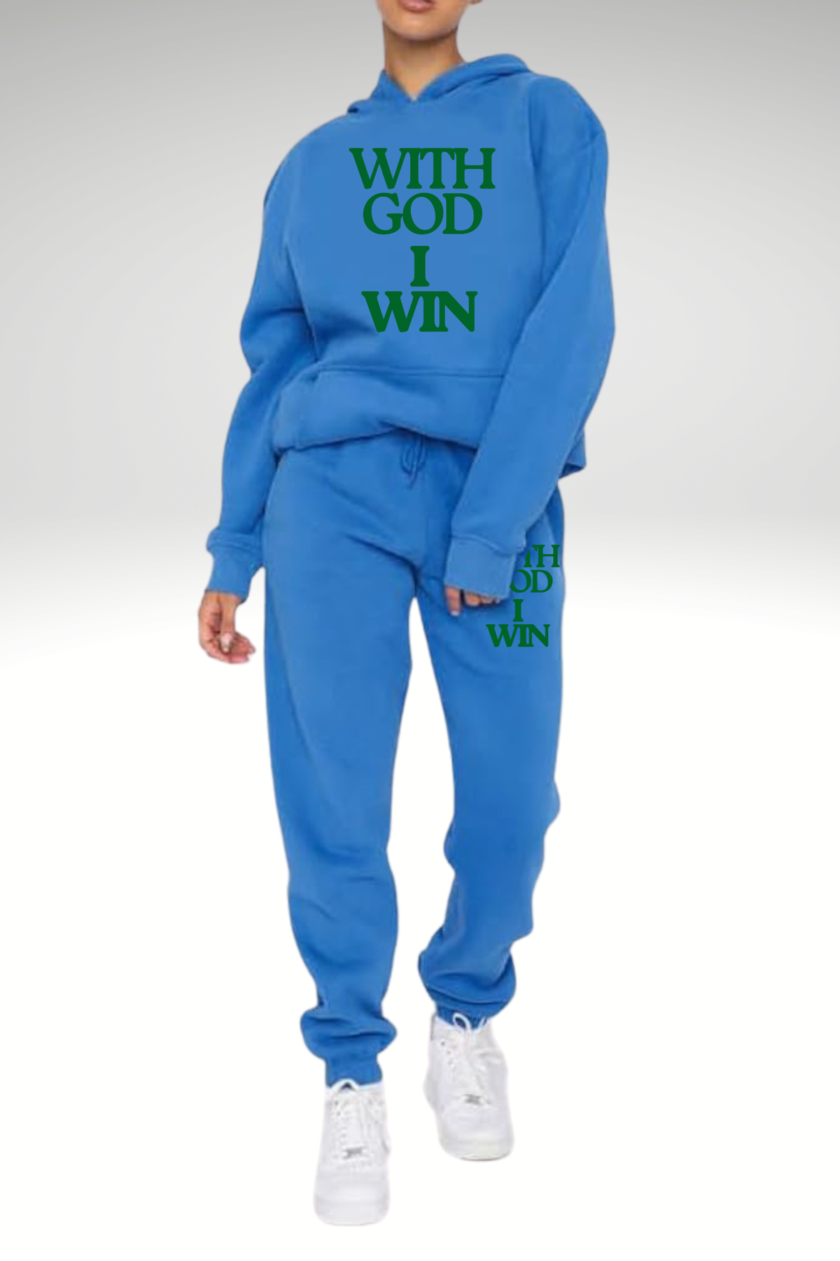 WITH GOD I WIN HOODIE SET
