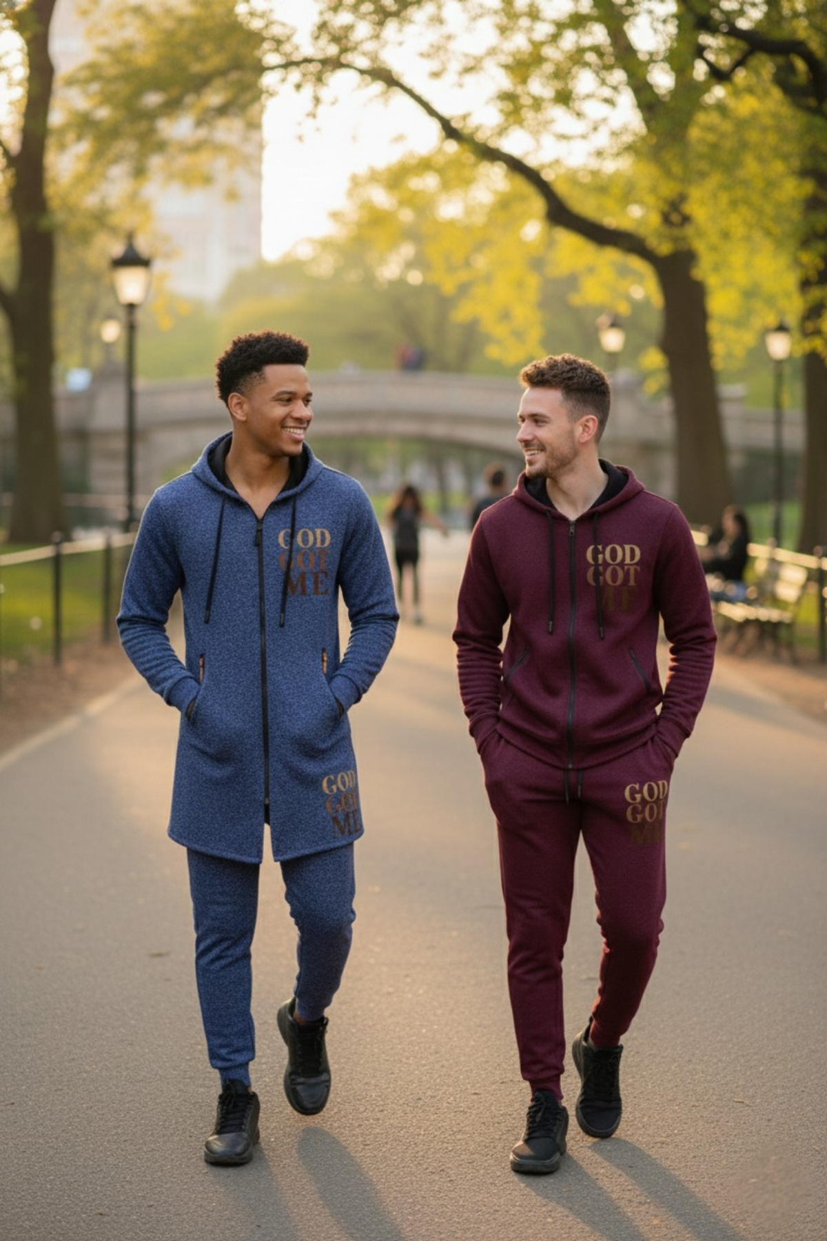 GOD GOT ME ZIPPER HOODIE SETS