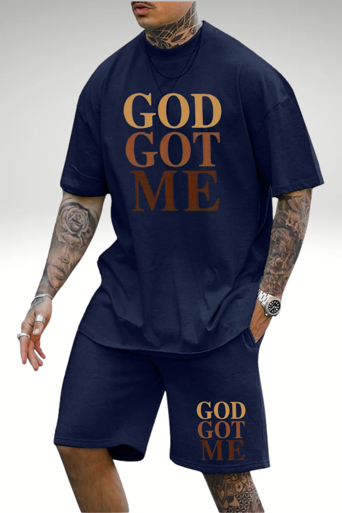GOD GOT ME MEN SHORT SET