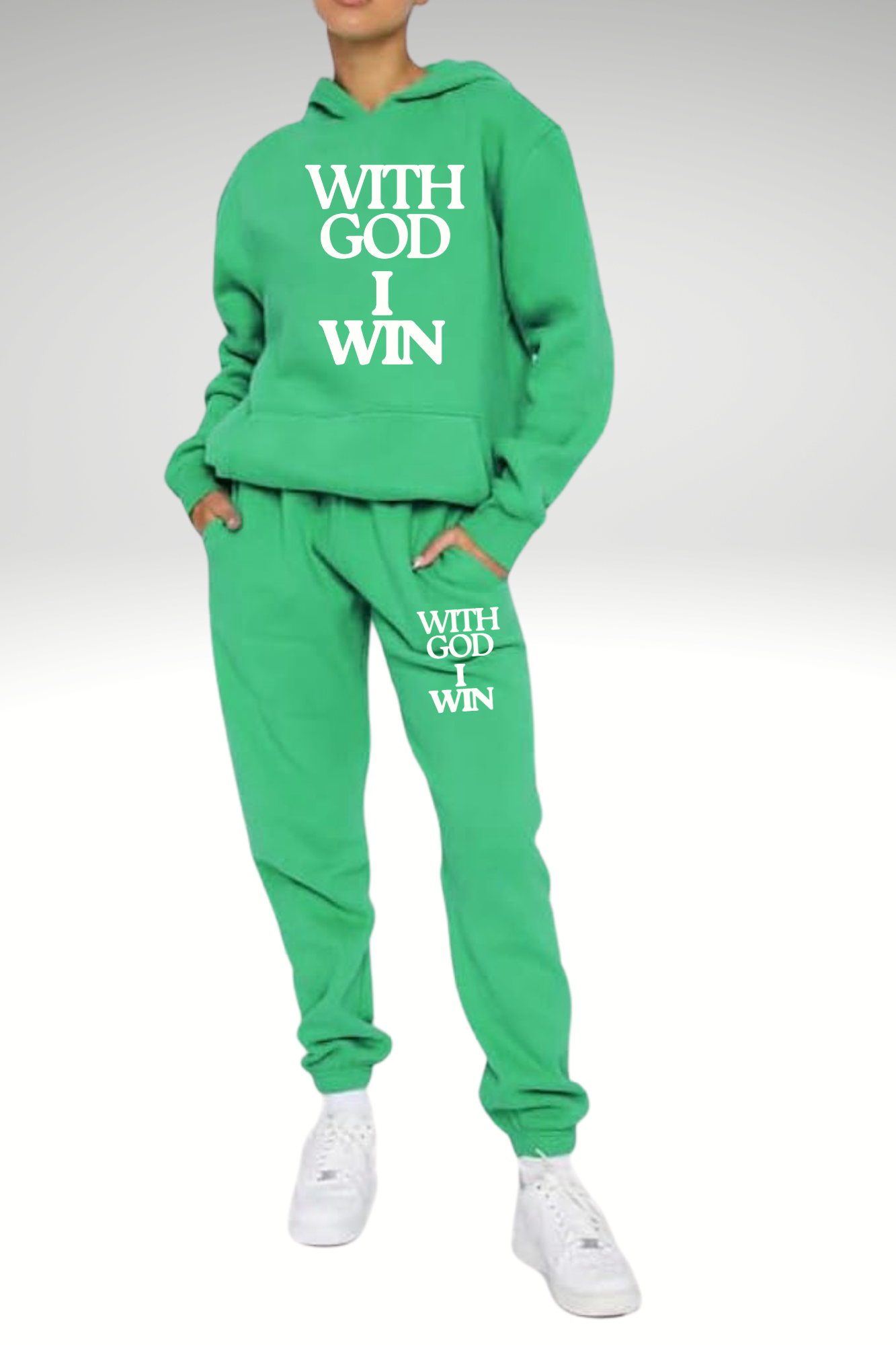 WITH GOD I WIN HOODIE SET