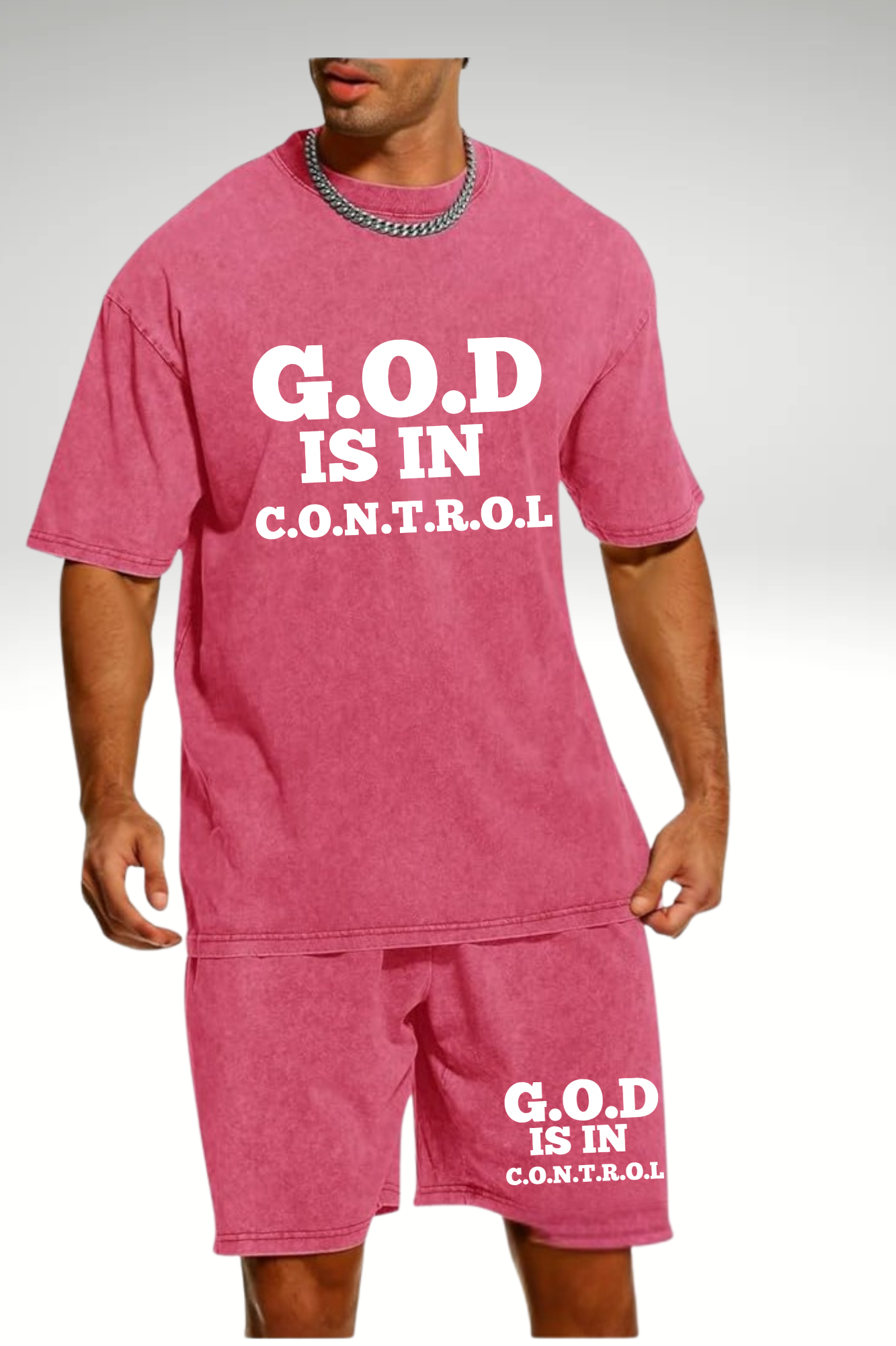 GOD IS IN CONTROL MENS SHORT SET