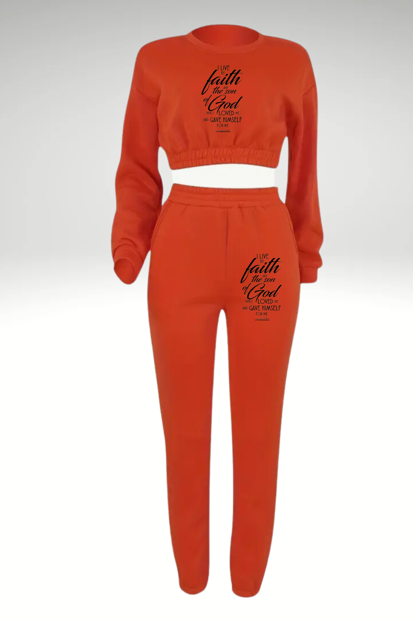 GALATIANS 2:20 CROP JOGGERS SET