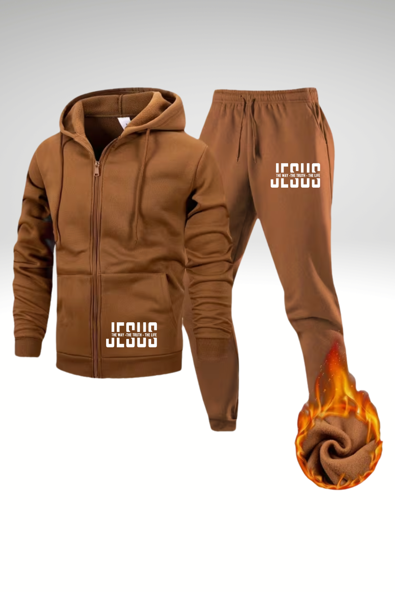 JESUS IS THE WAY ZIPPER HOODIE SETS