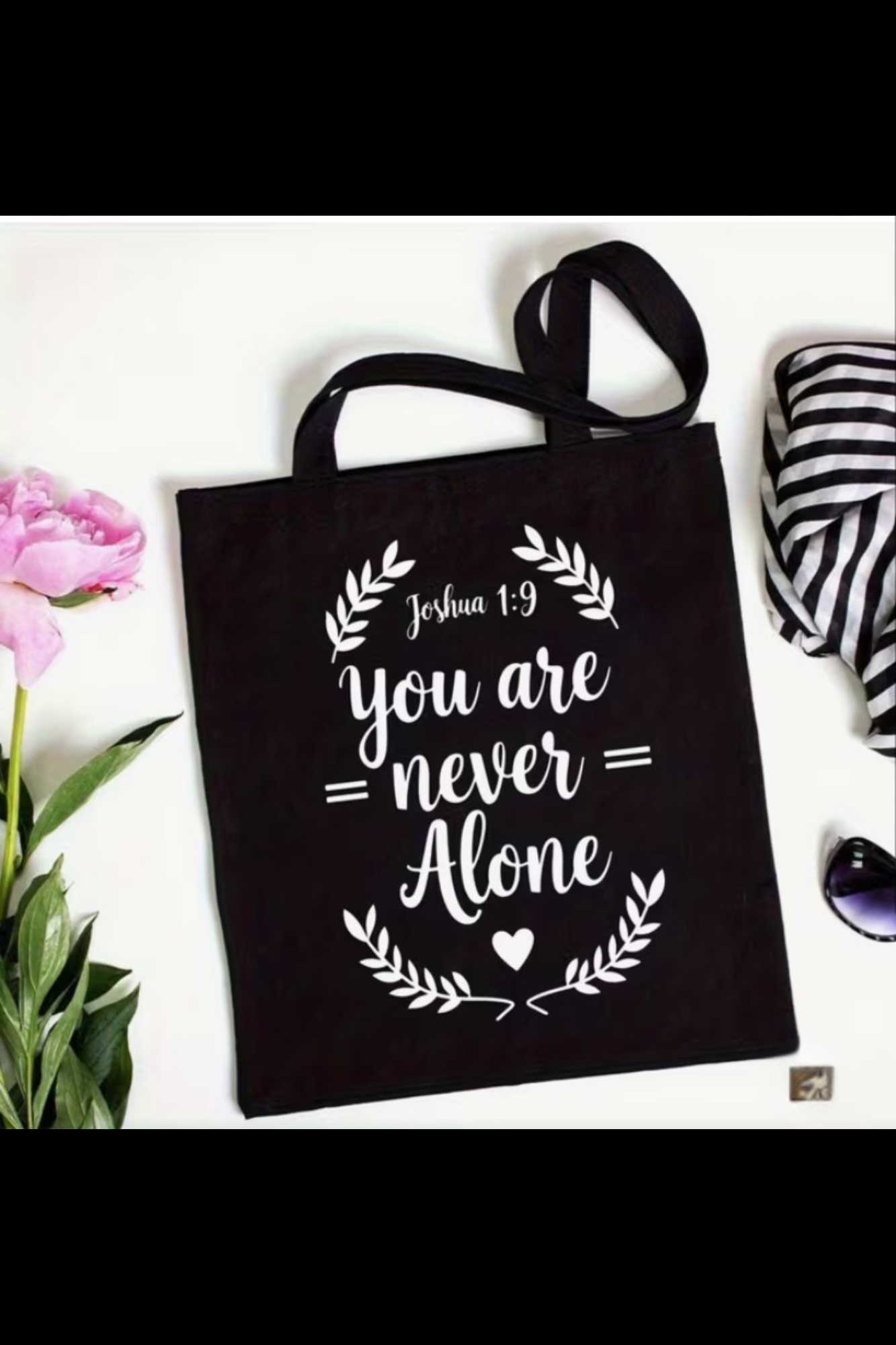 NEVER ALONE CANVAS BAG