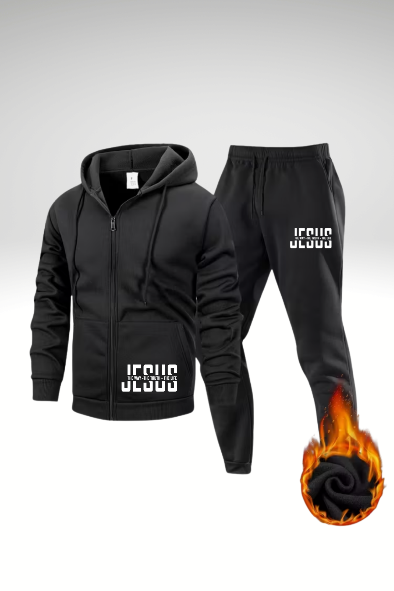 JESUS IS THE WAY ZIPPER HOODIE SETS