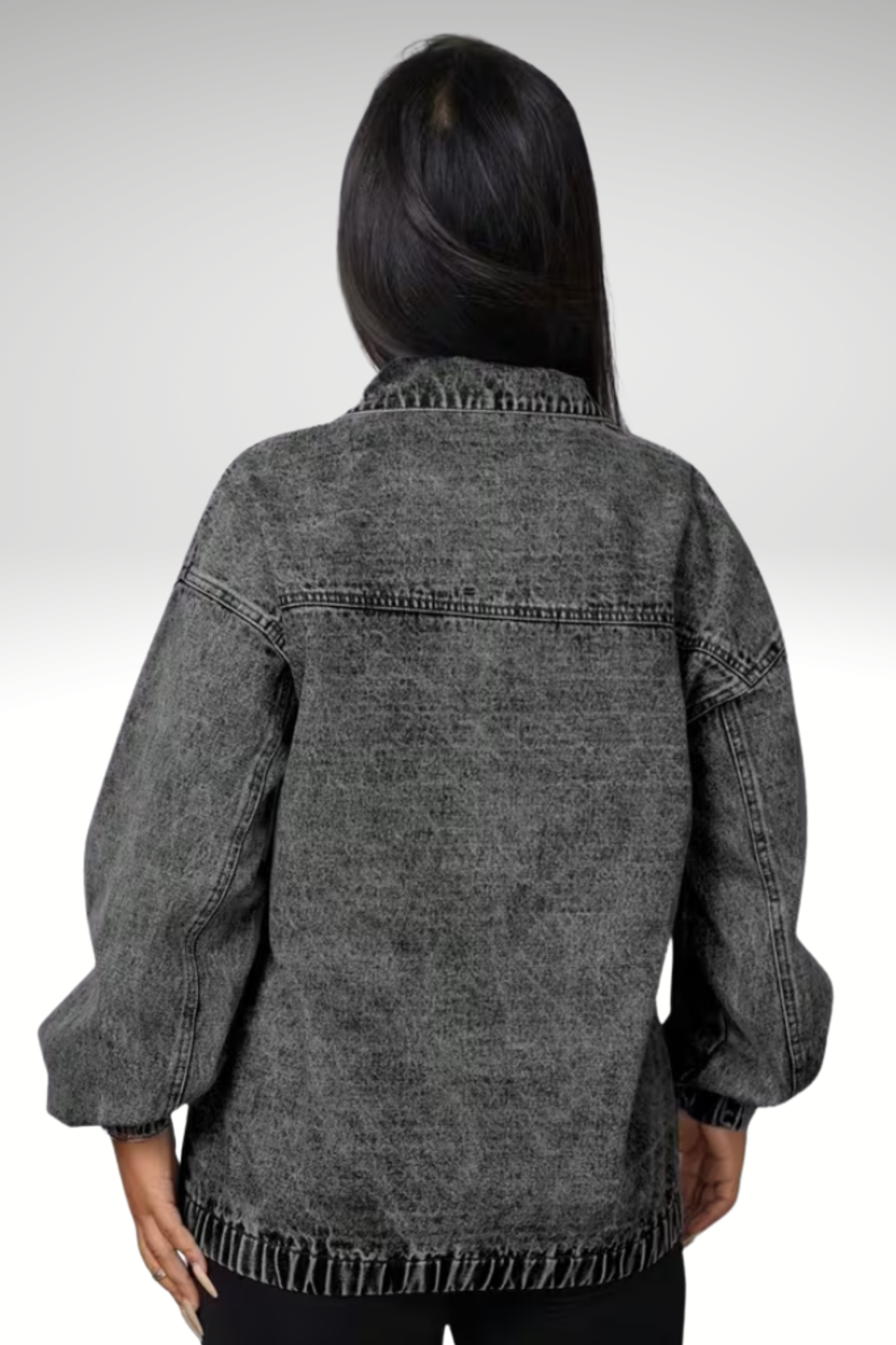 FAITH OVER FEAR DENIM HOODIE