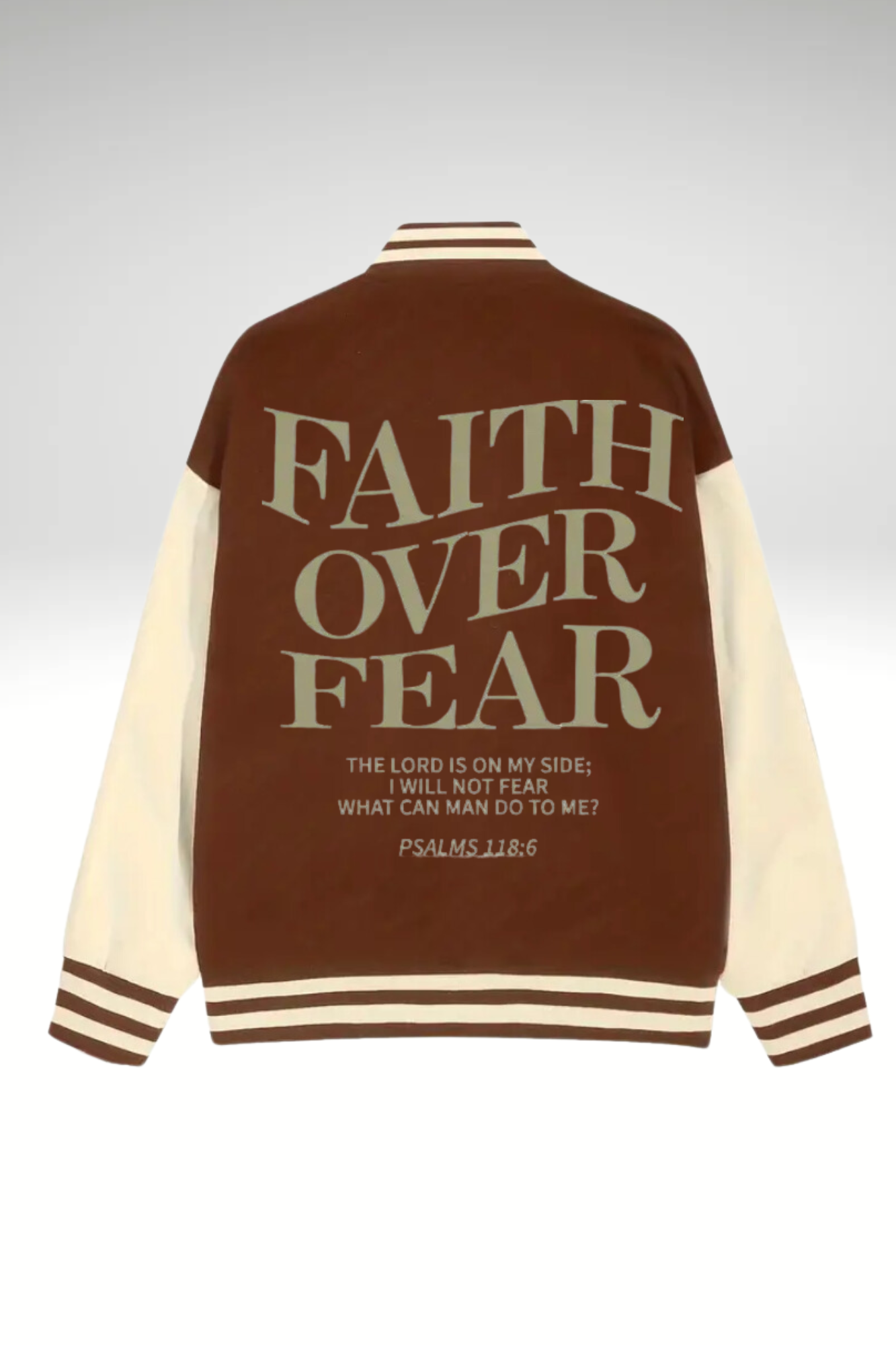 FAITH OVER FEAR MEN’S BASEBALL JACKET