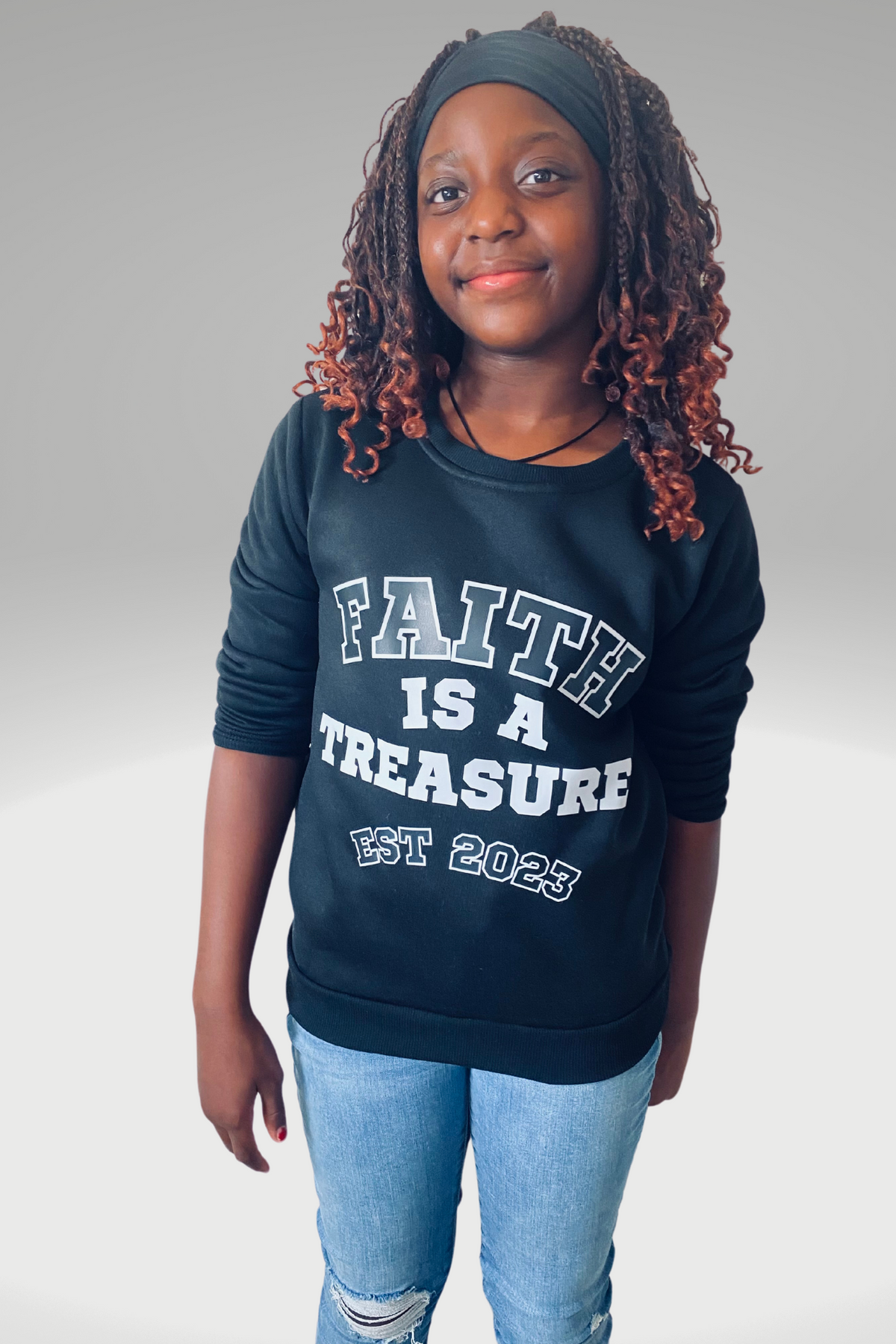 FAITH IS A TREASURE EST GIRLS SWEATSHIRT