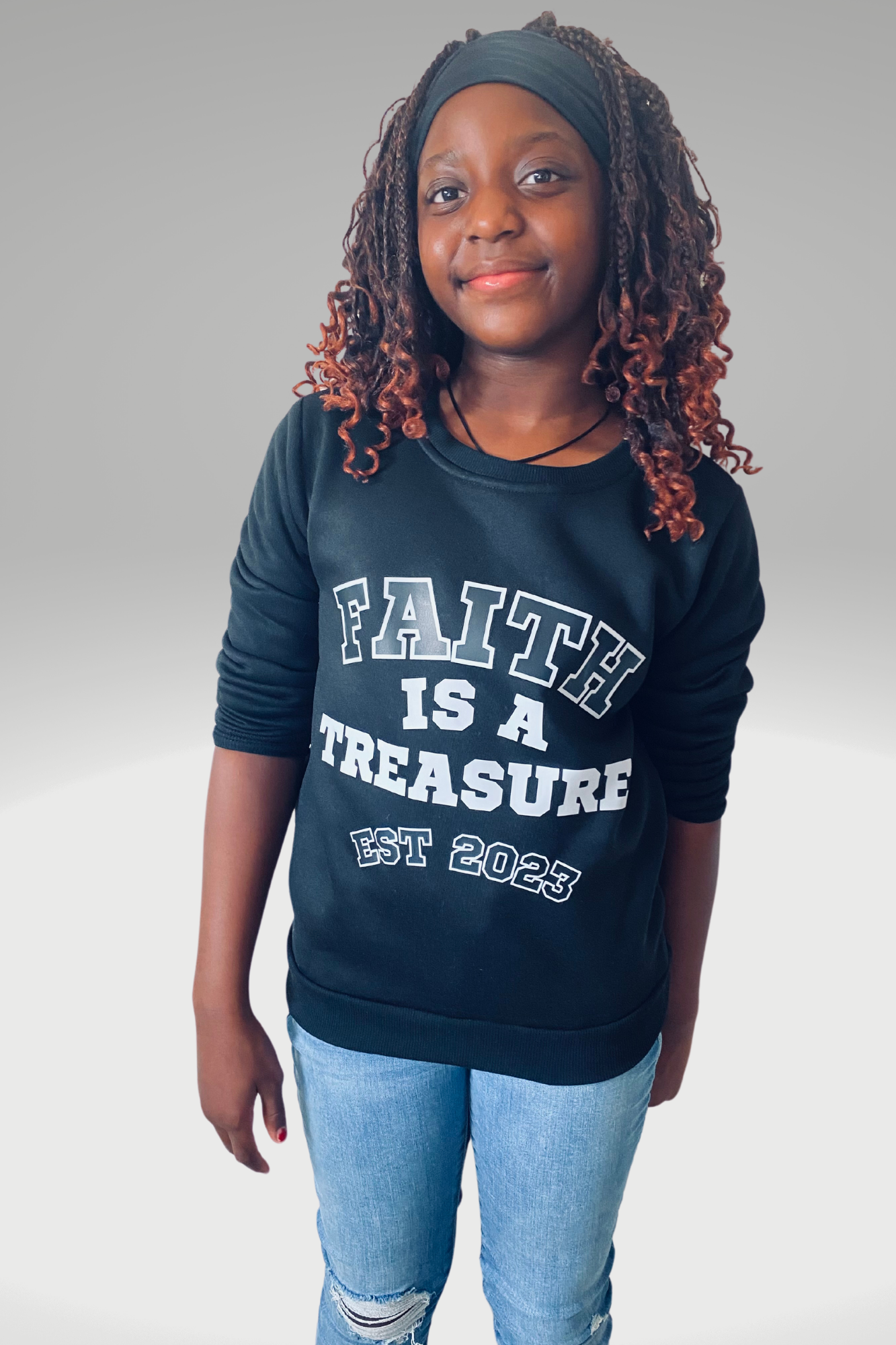 FAITH IS A TREASURE EST GIRLS SWEATSHIRT