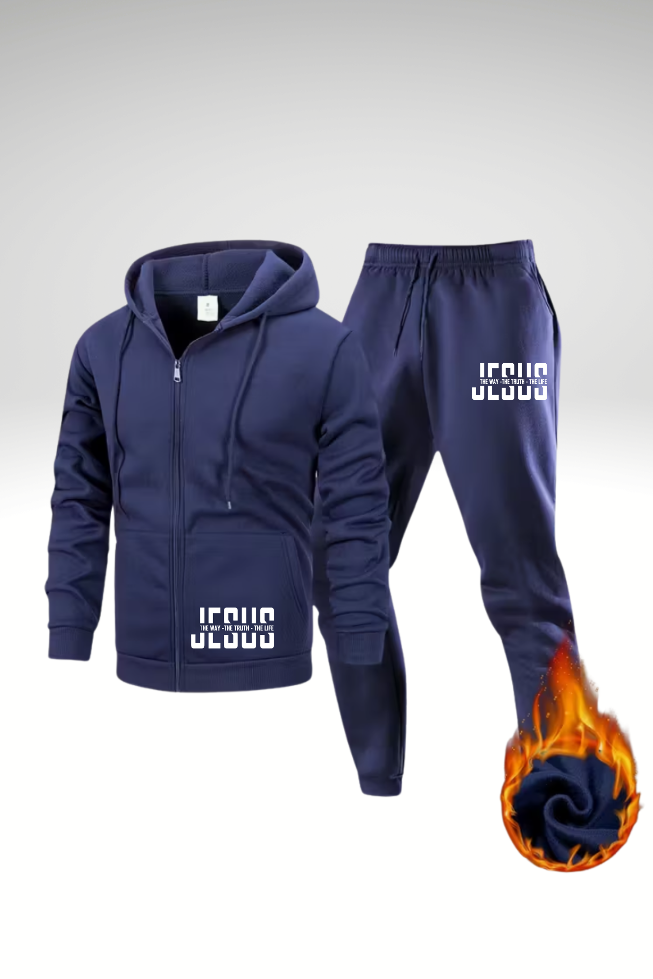 JESUS IS THE WAY ZIPPER HOODIE SETS