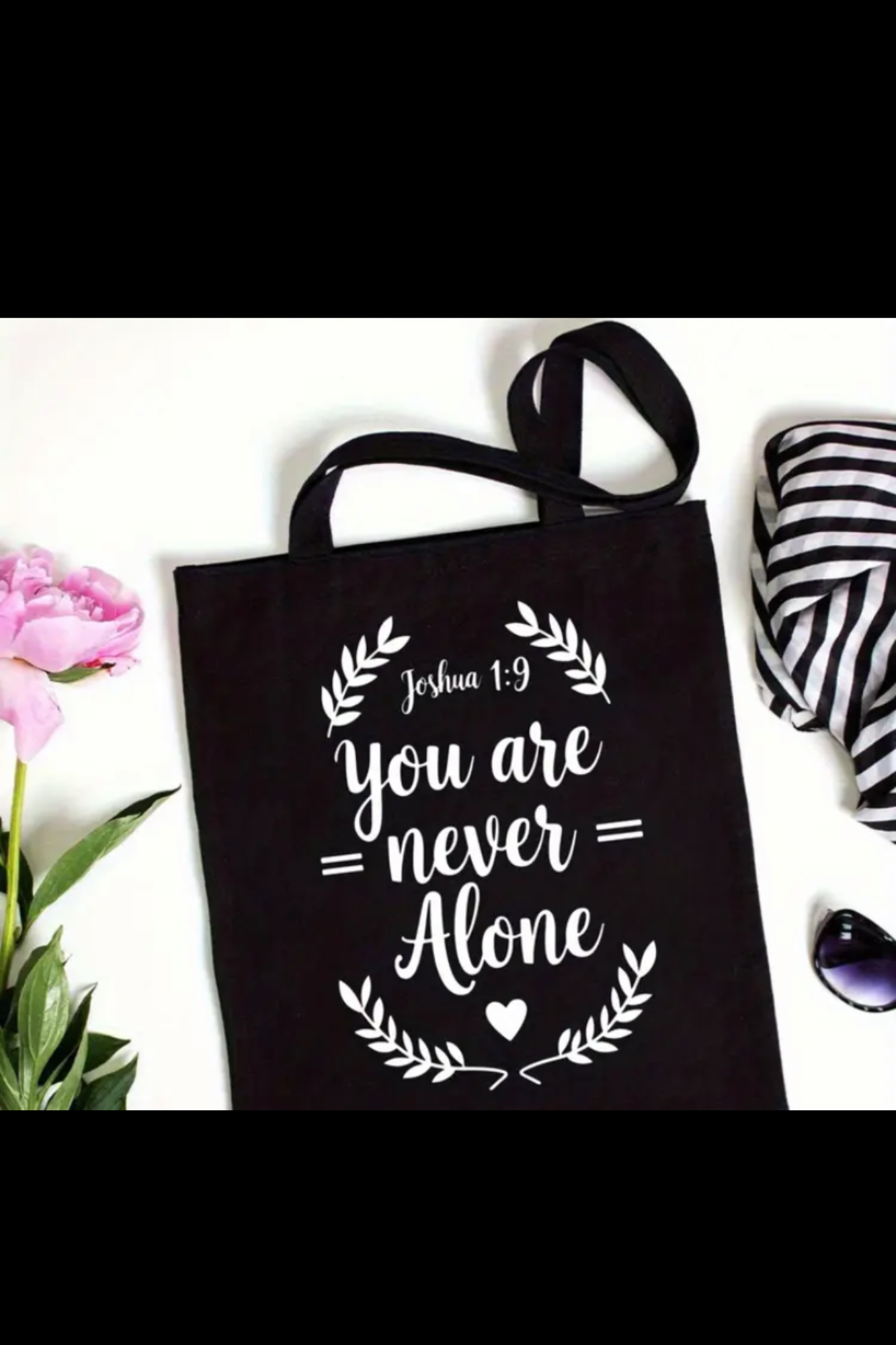 NEVER ALONE CANVAS BAG