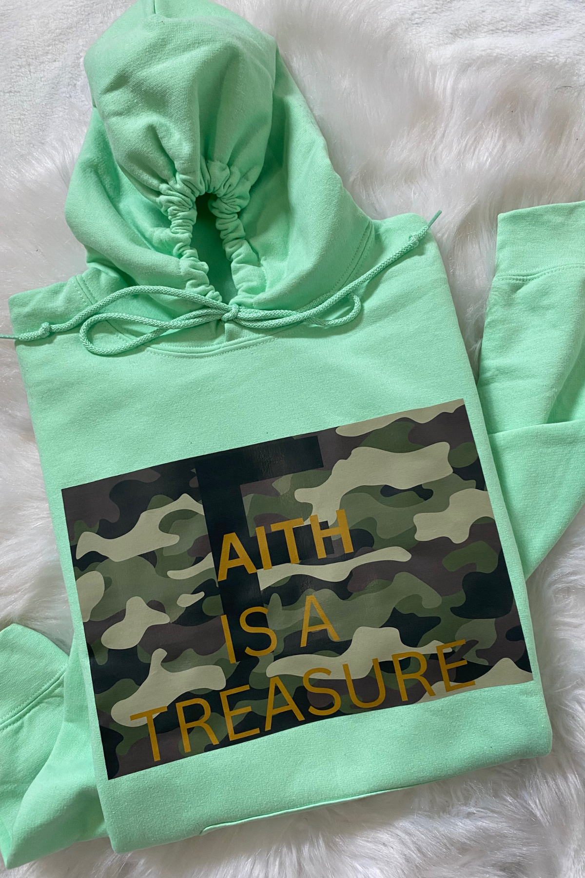 FAITH IS A TREASURE CAMO HOODIE
