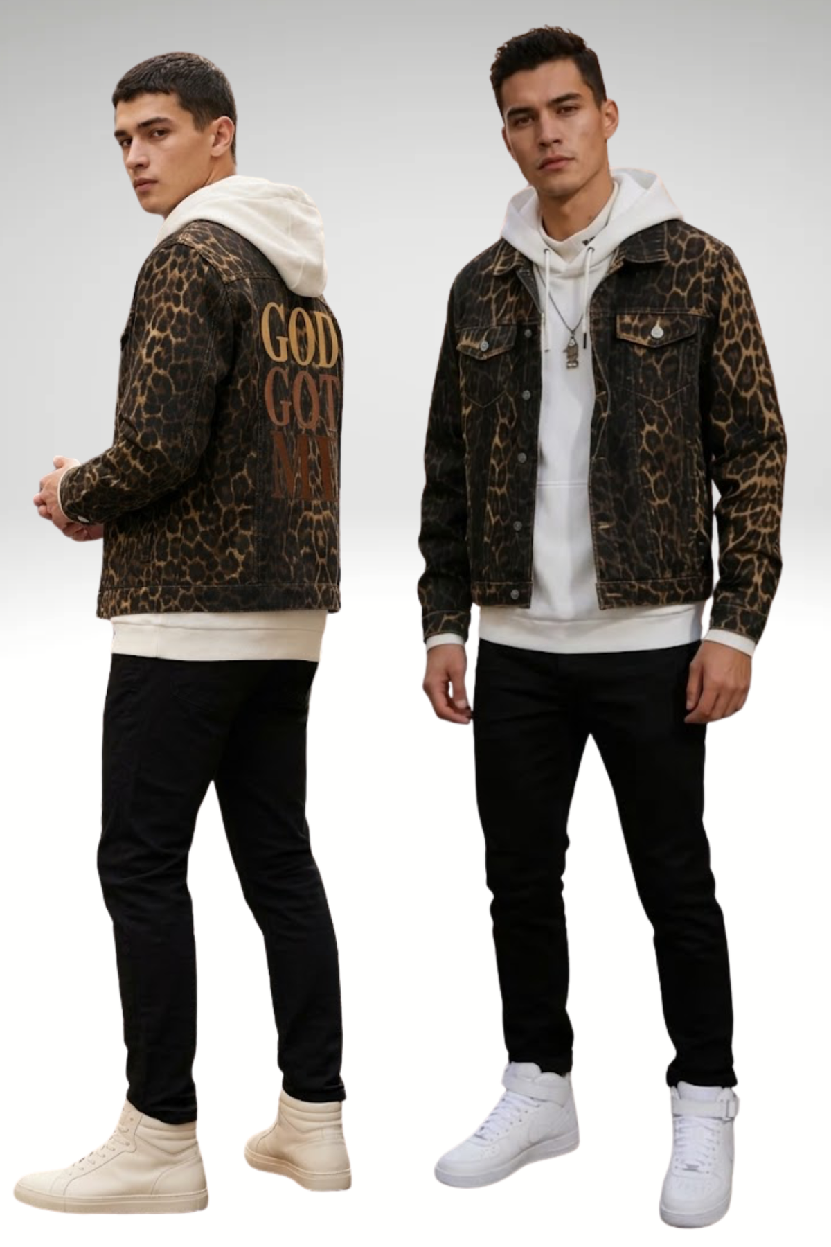 GOD GOT ME ANIMAL PRINT JACKET