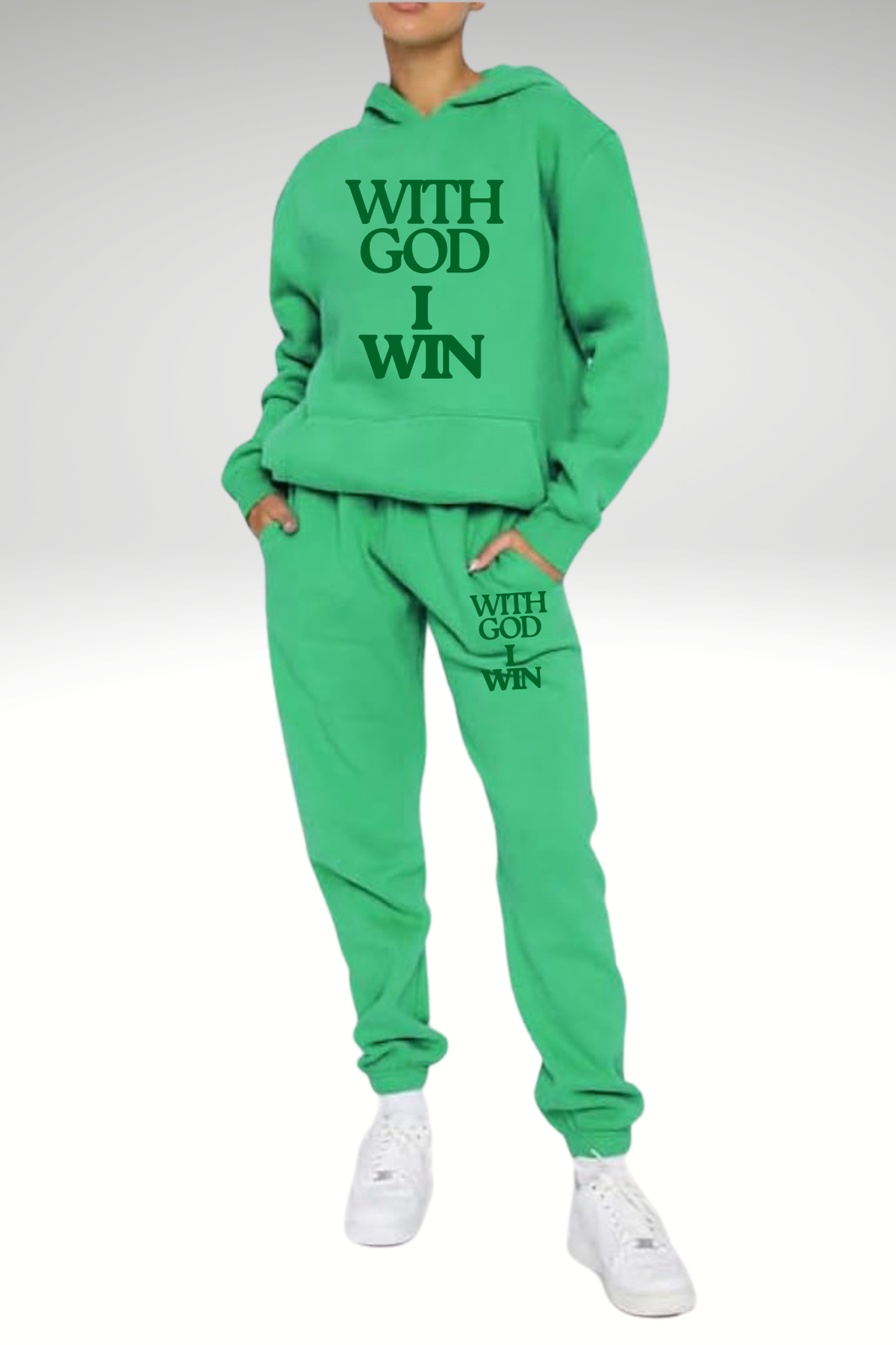WITH GOD I WIN HOODIE SET