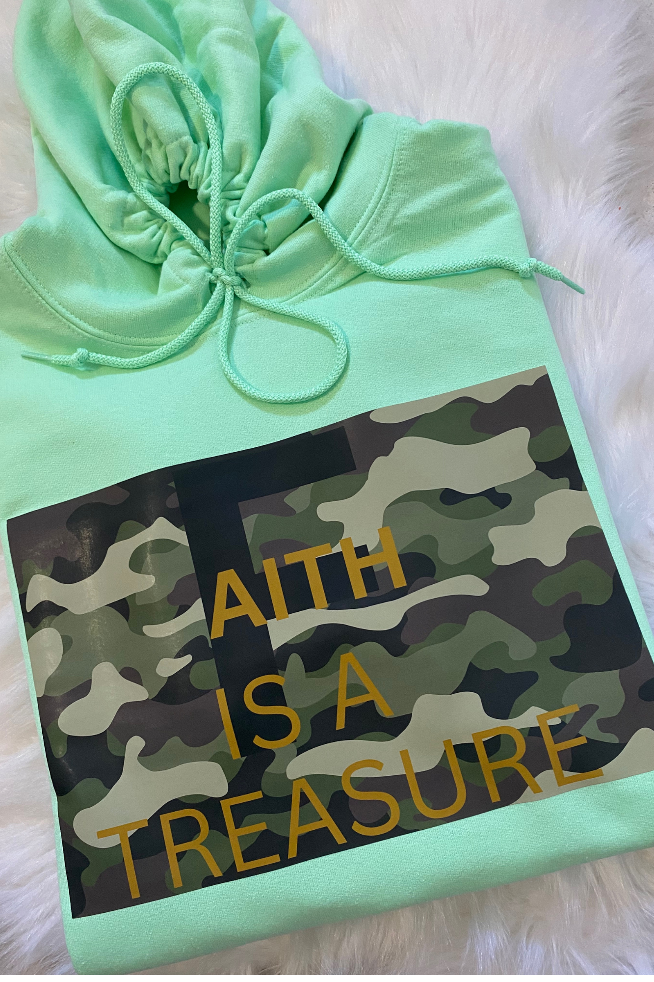 FAITH IS A TREASURE CAMO HOODIE