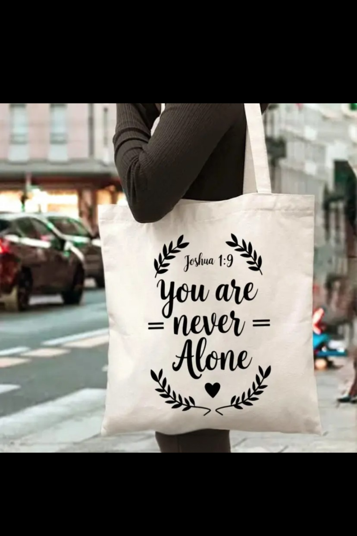 NEVER ALONE CANVAS BAG