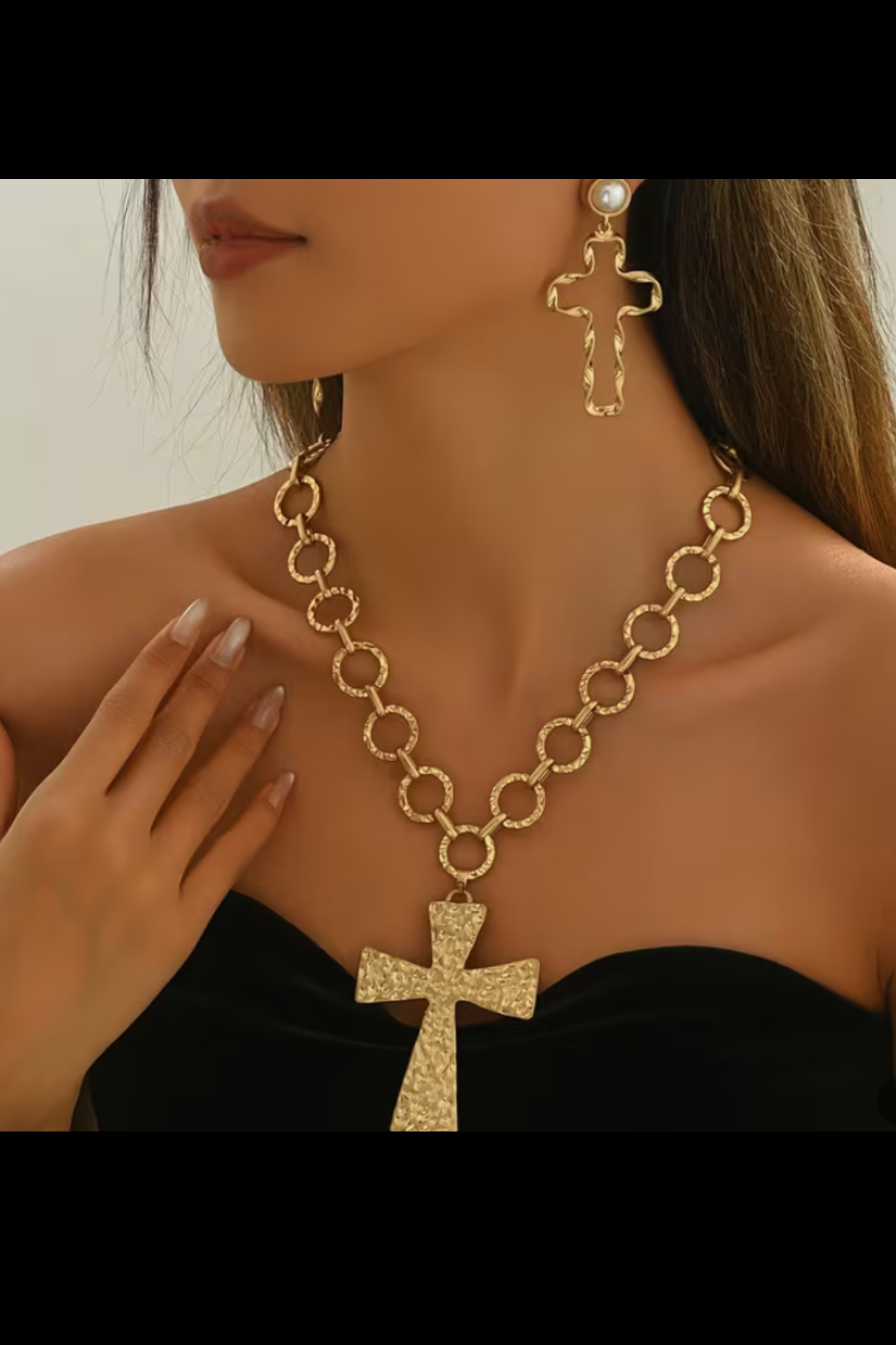 CROWN CROSS NECKLACE SET