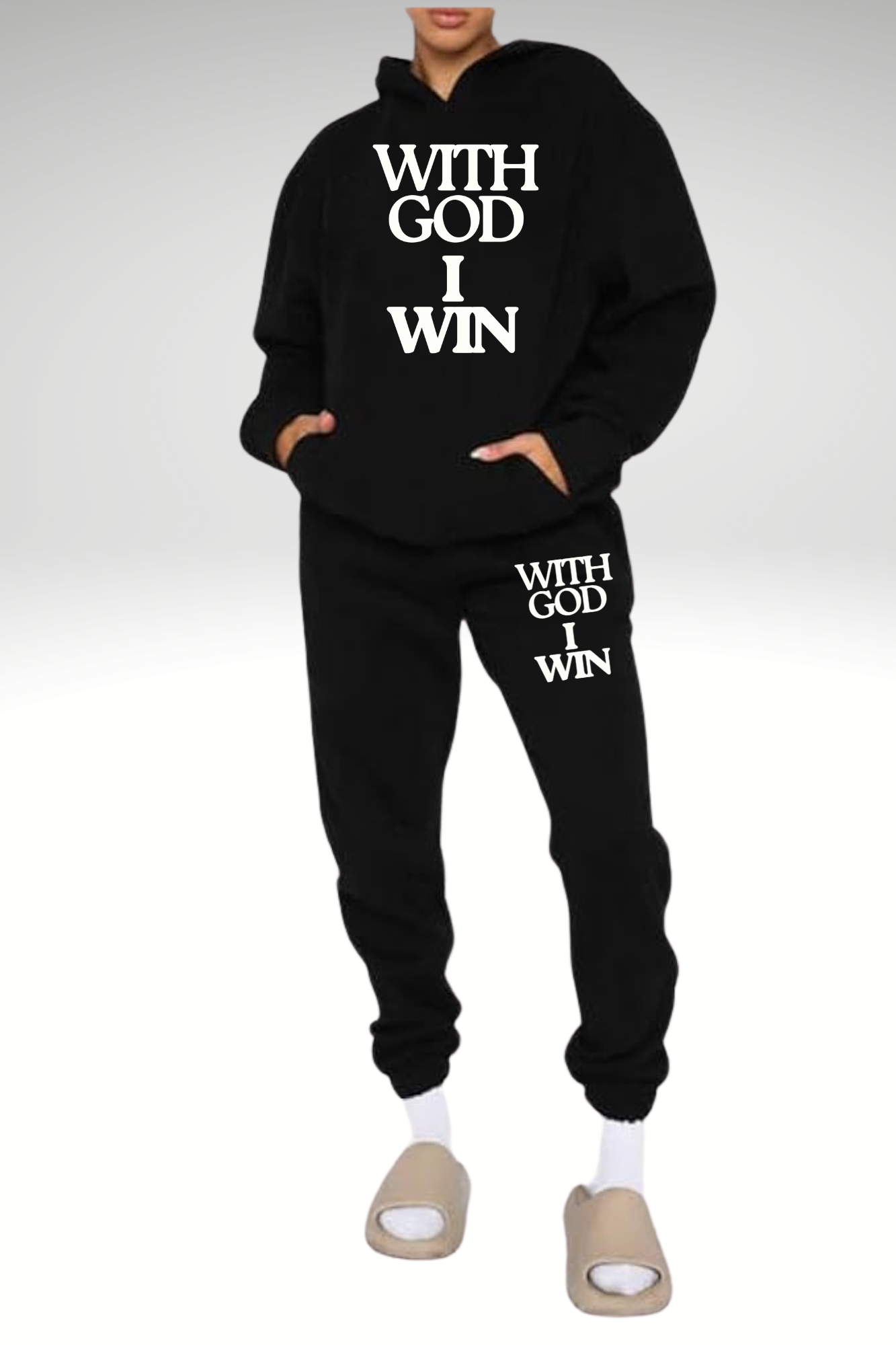 WITH GOD I WIN HOODIE SET