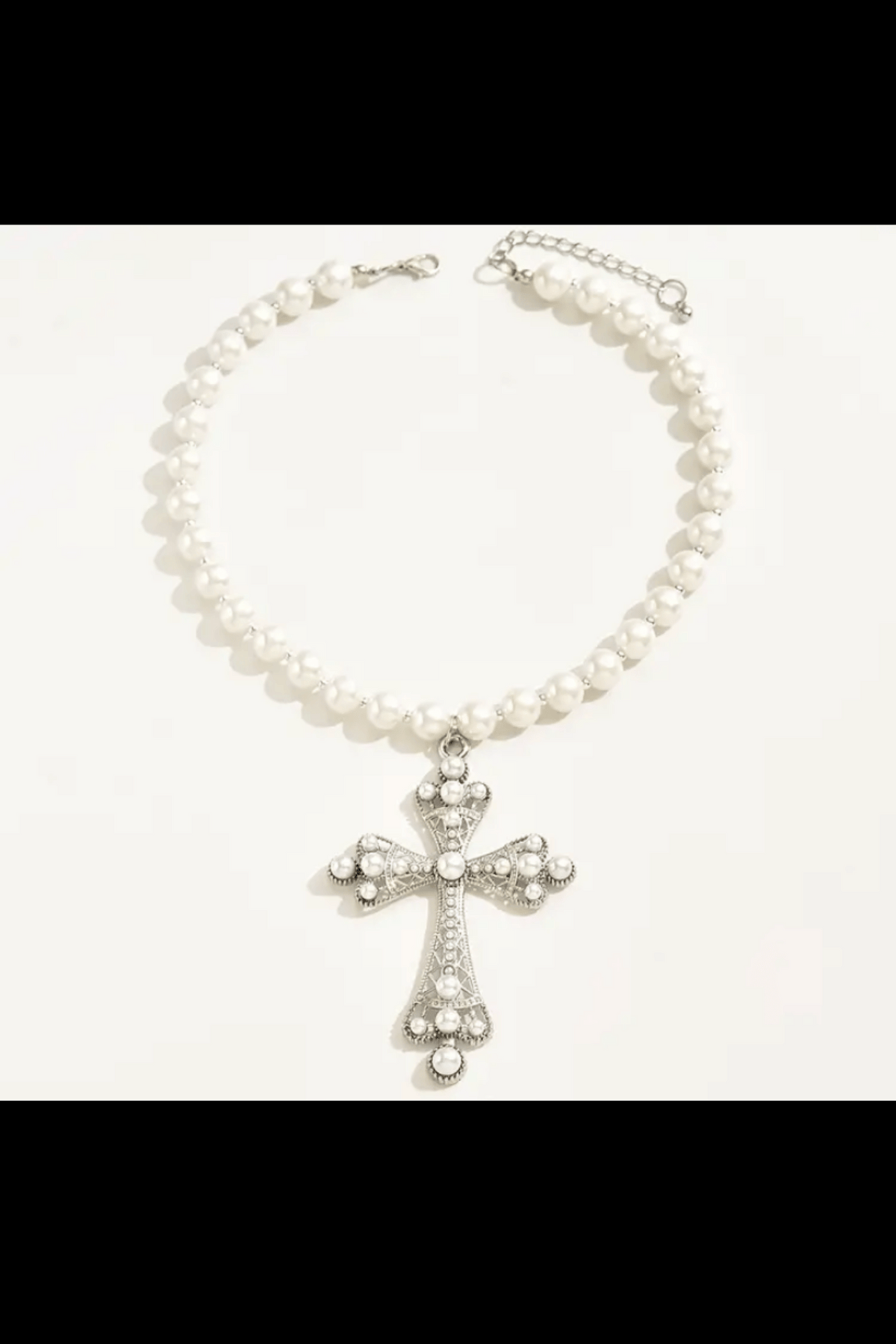 GRACE & PEARL CROSS NECKLACE