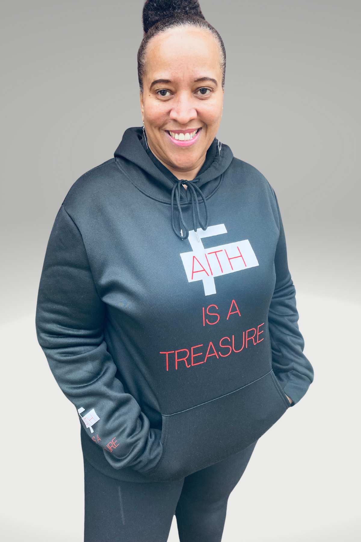FAITH IS A TREASURE WOMENS HOODIE