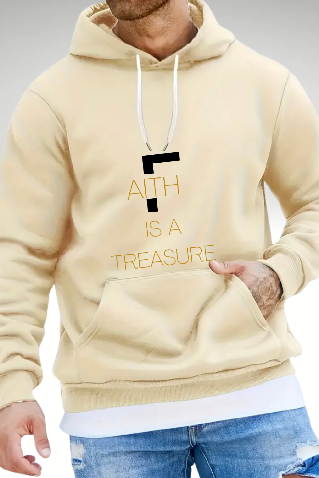 FAITH IS A TREASURE MENS HOODIE