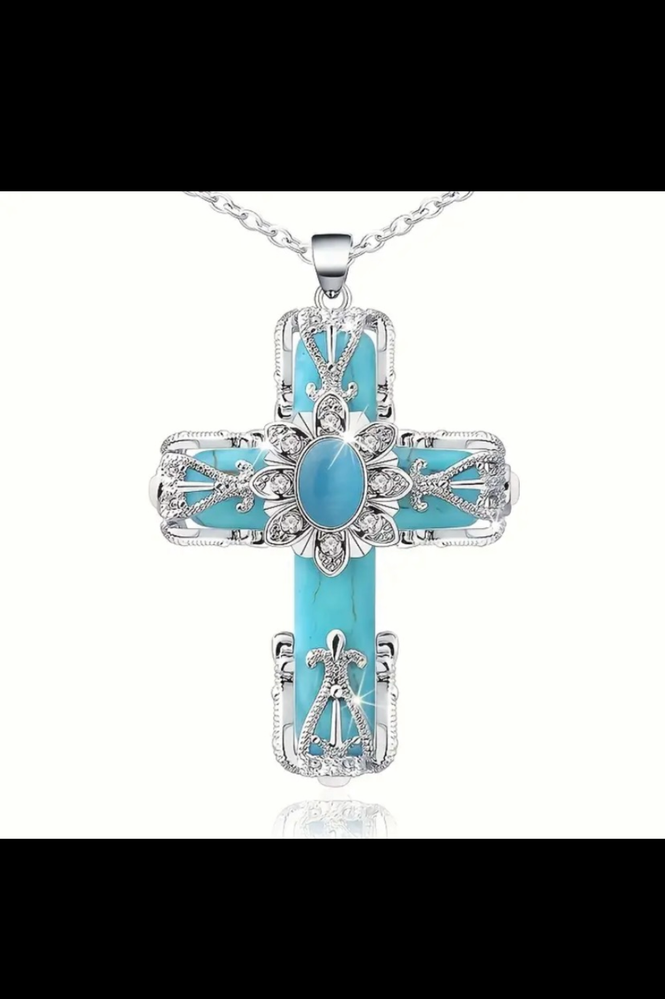 CRYSTAL CROSS NECKLACE - FAITH IS A TREASURE