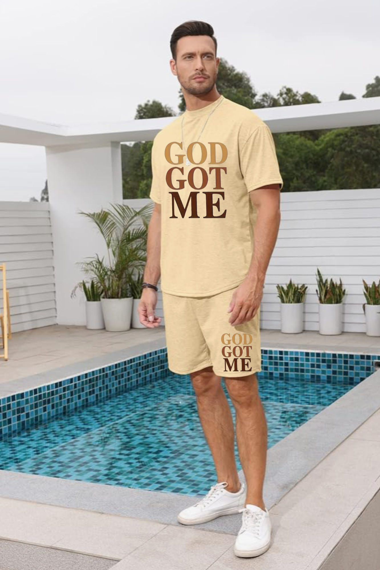 GOD GOT ME MEN SHORT SET