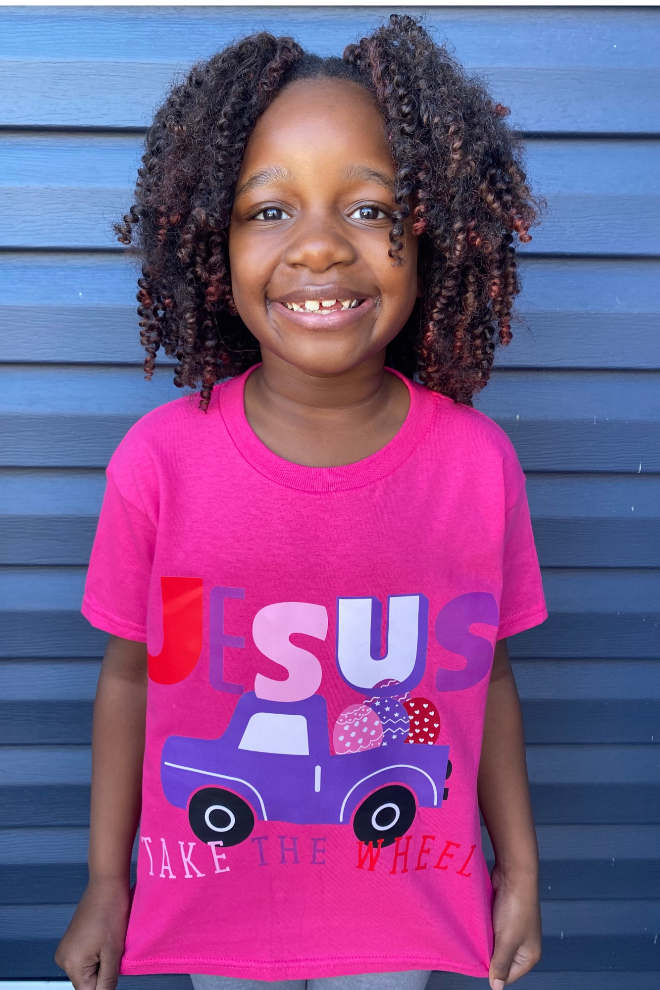 JESUS TAKE THE WHEEL KIDS T-SHIRT