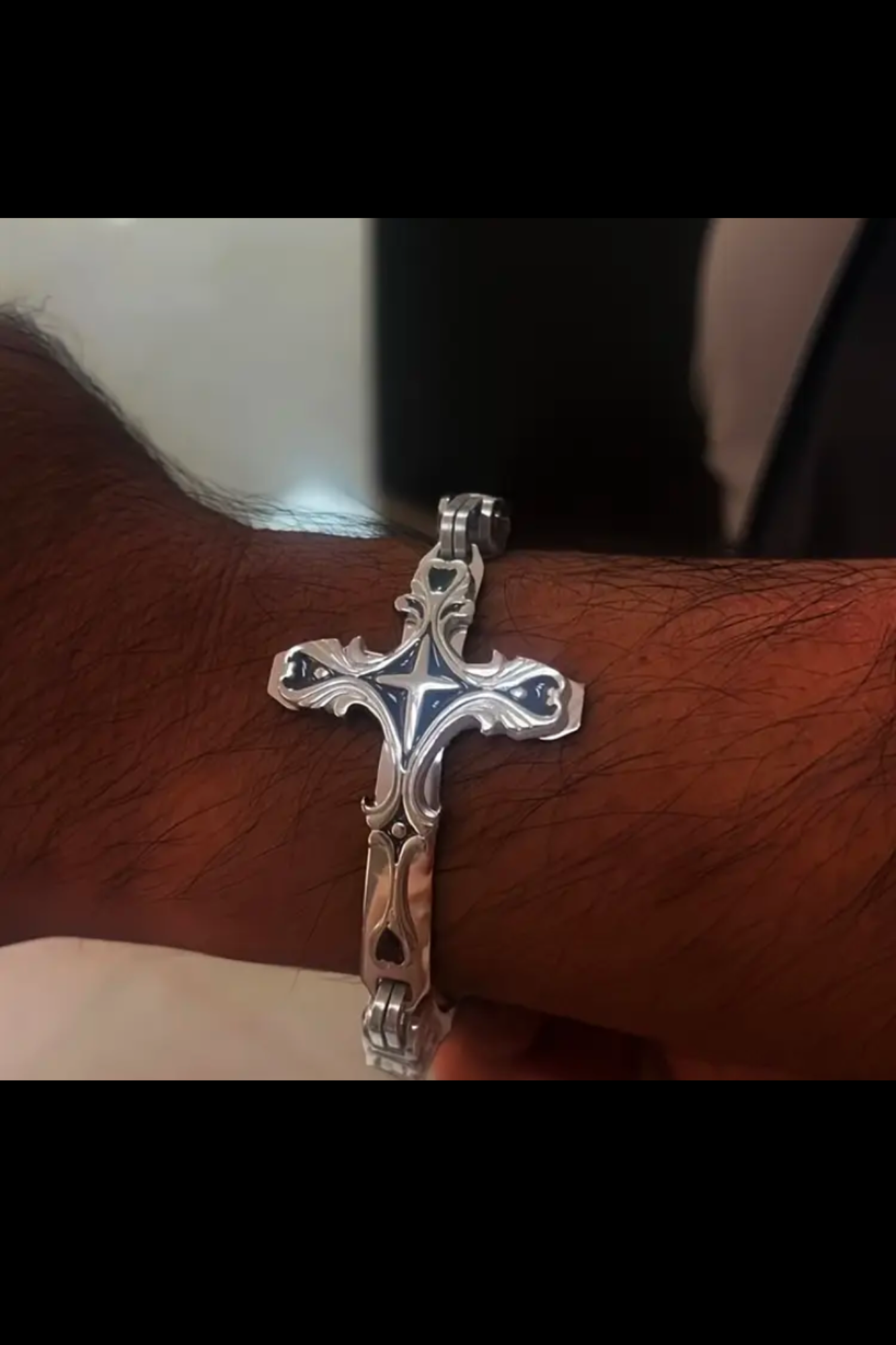 ETERNAL FAITH STAINLESS STEEL CROSS BRACELET