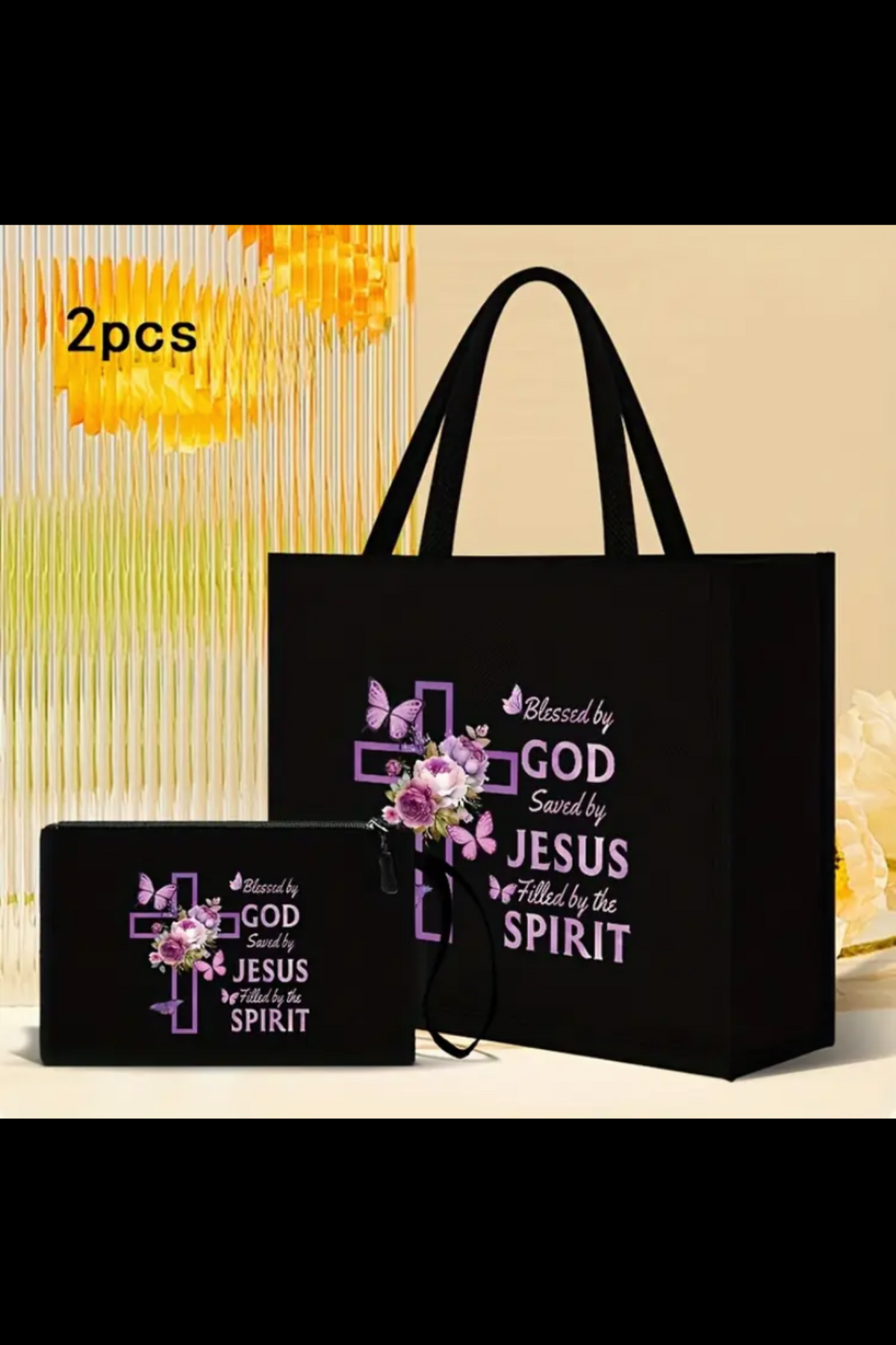 BLESSED BY GOD TOTE