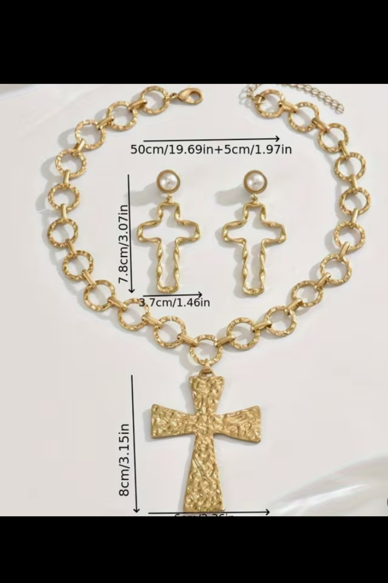 CROWN CROSS NECKLACE SET