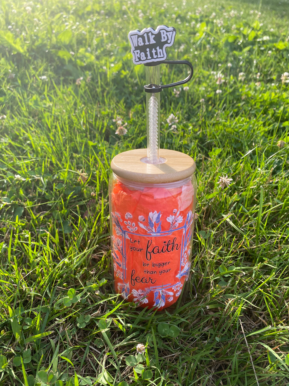 FAITH BIGGER THAN FEAR GLASS JAR