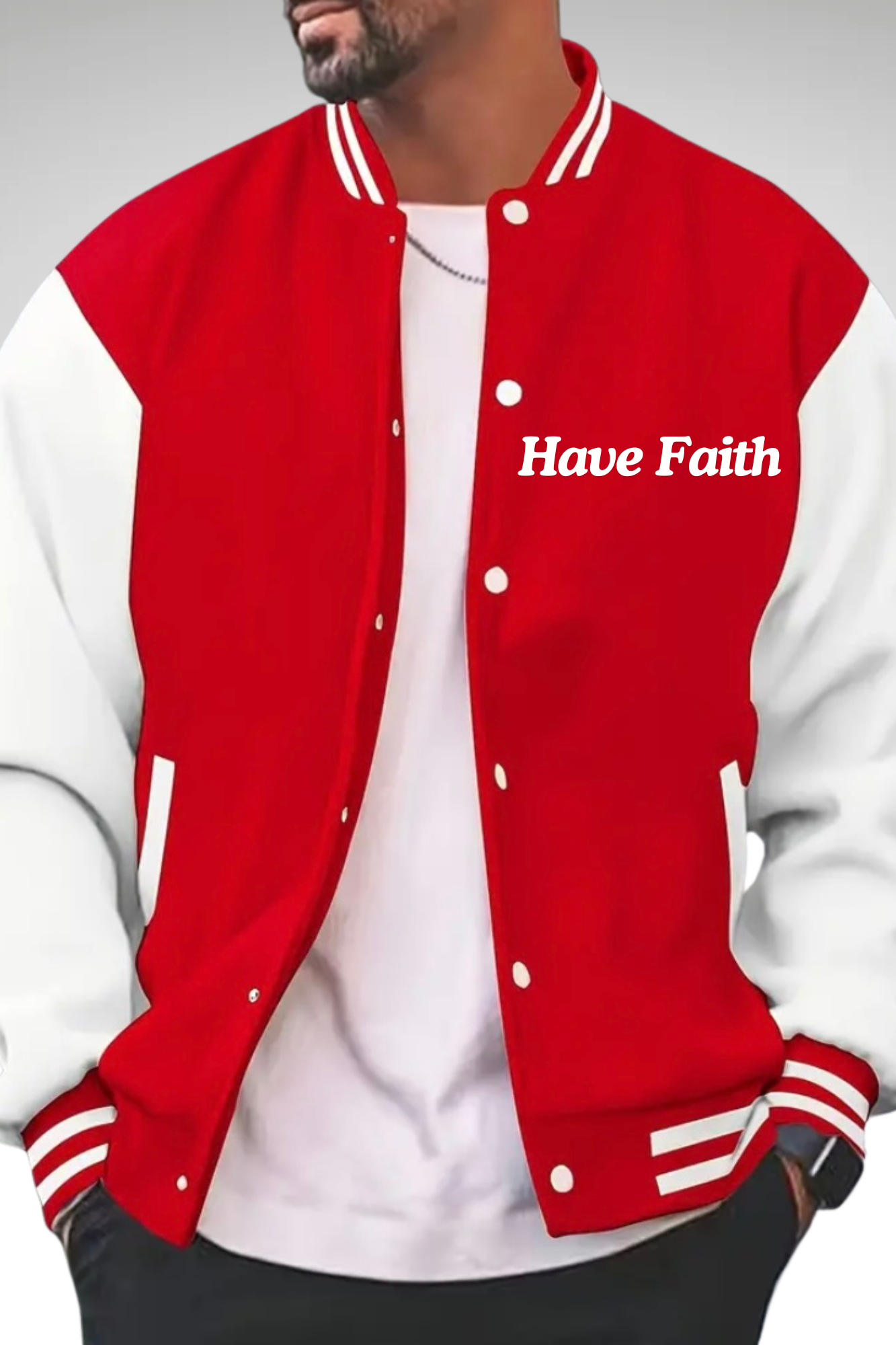 HAVE FAITH BASEBALL MENS JACKET